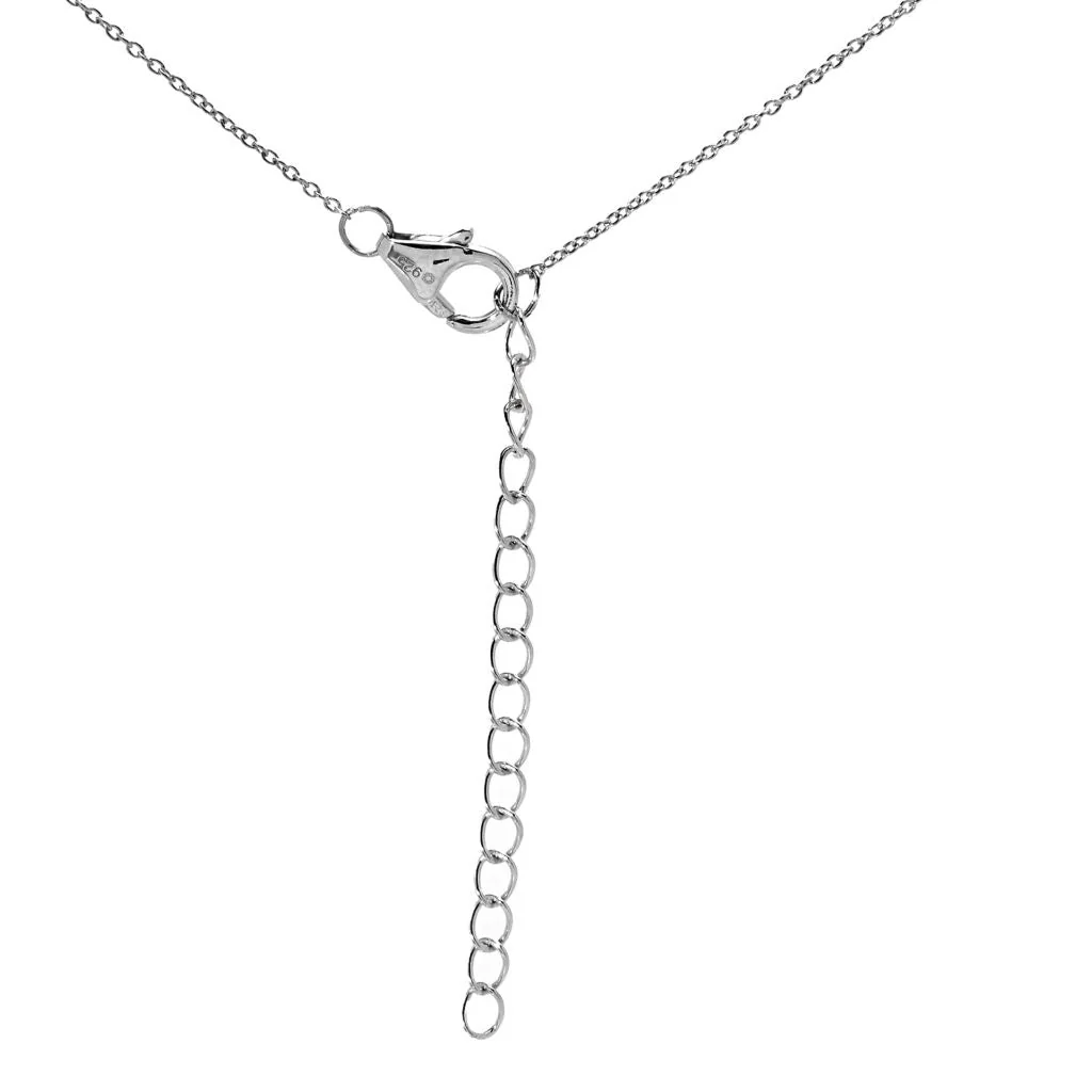 Platinum Plated Choice of Gemstone Shooting Stars East-West 18"+2" Necklace - Image 3