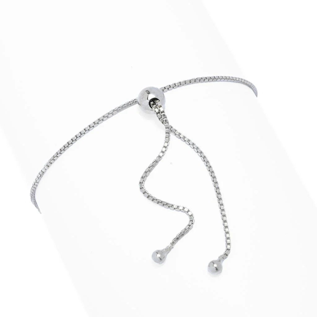 Platinum Plated 5.60ctw Multi Gem Adjustable Bolo Bracelet - Image 2