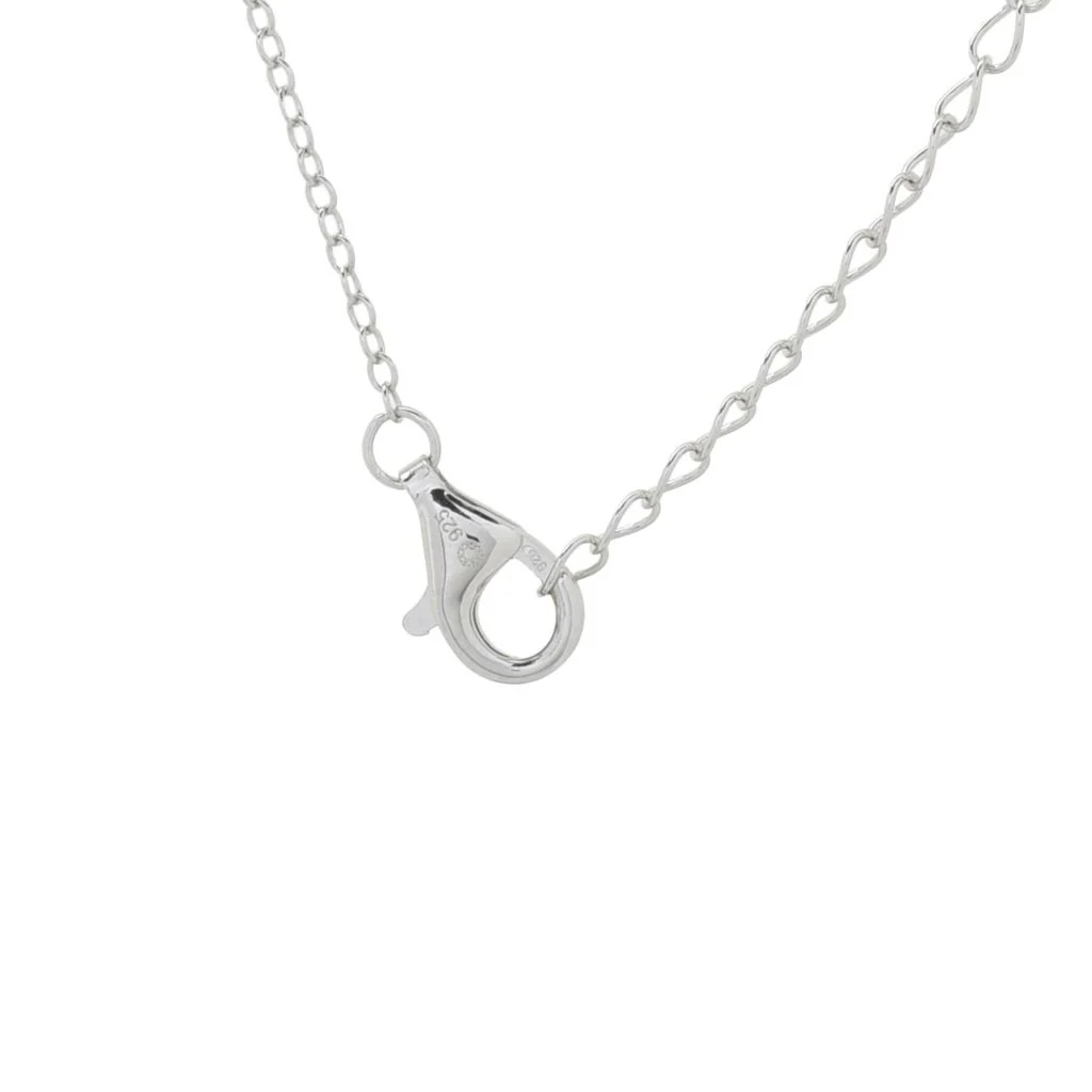Platinum Plated White Zircon Inspirational Word 18"+2" Necklace - Image 4