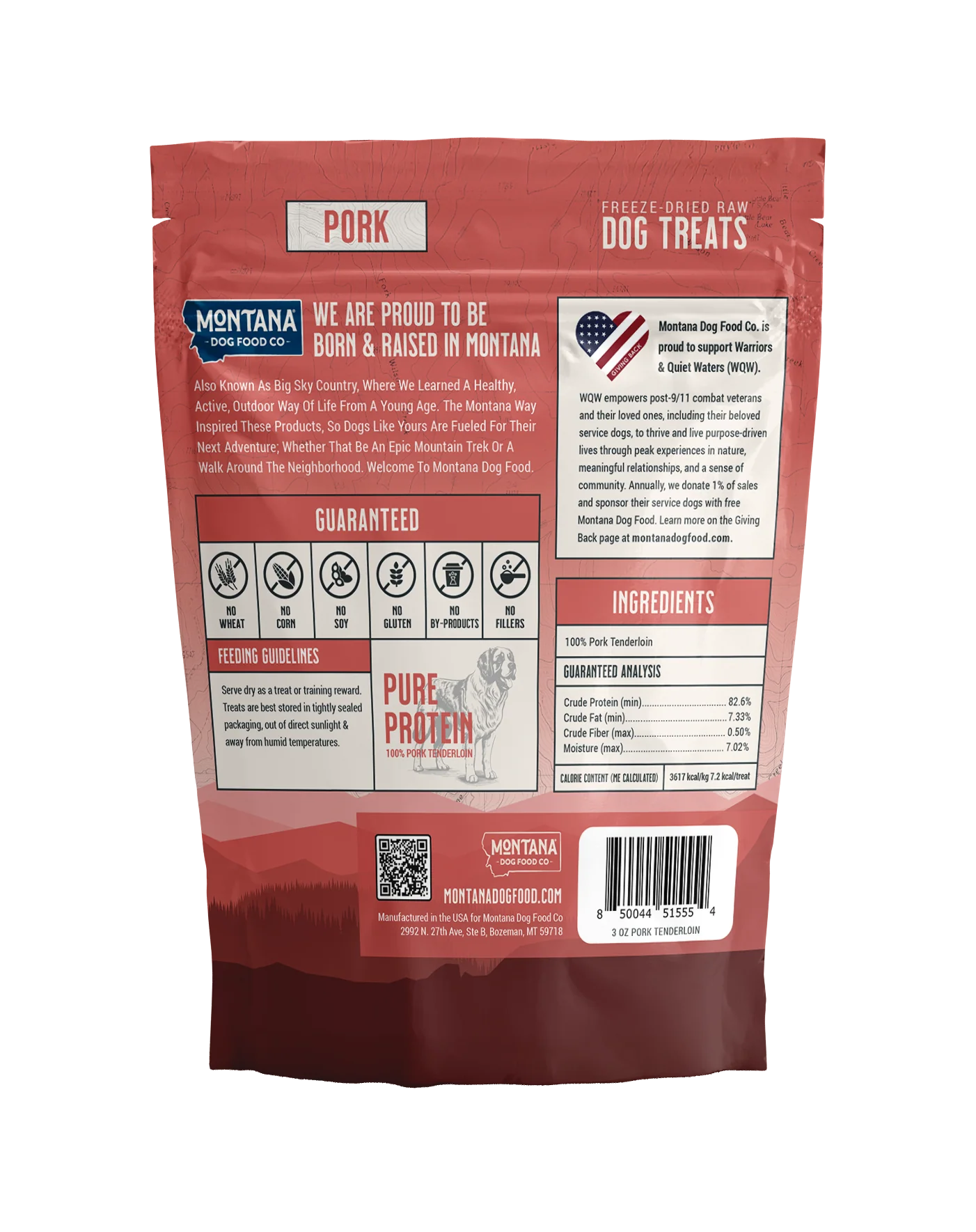 Montana Dog Food Co Pork Tenderloin Freeze-Dried Dog Treats 3oz - Image 2