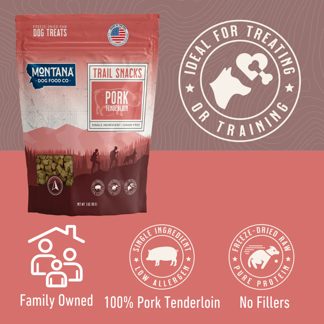 Montana Dog Food Co Pork Tenderloin Freeze-Dried Dog Treats 3oz - Image 3