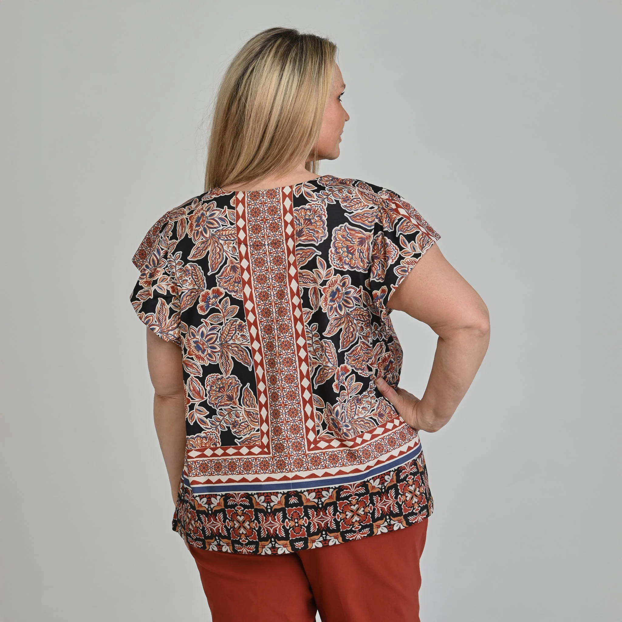 Christopher & Banks Printed Flutter Sleeve Top - Image 10