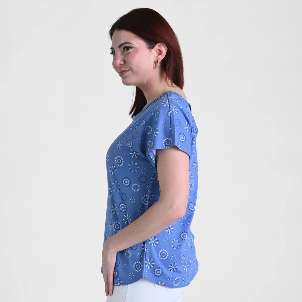 Christopher & Banks Printed Lattice Back Short Sleeve Tee - Image 4