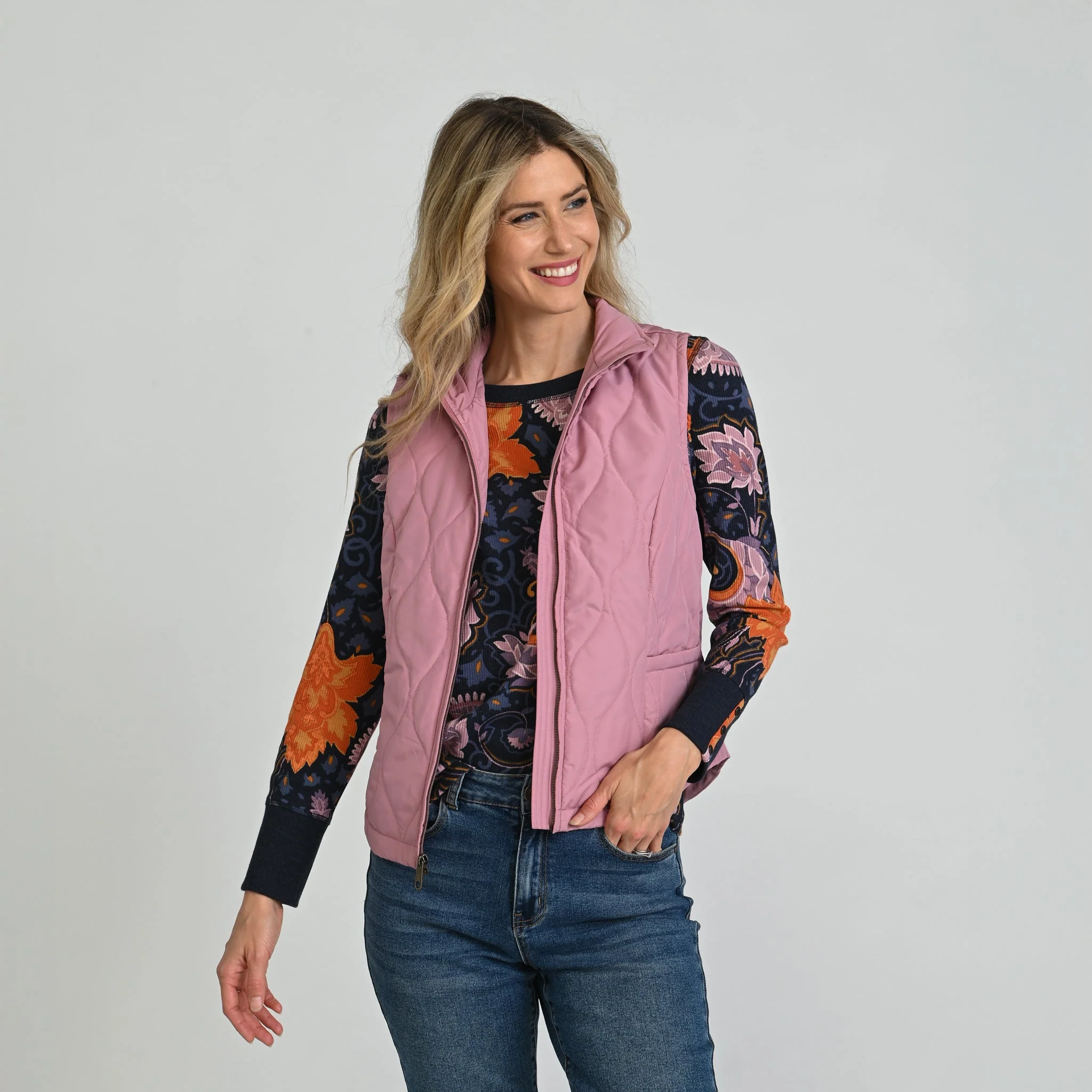 Christopher & Banks Quilted Zip Front Solid Vest - Image 10