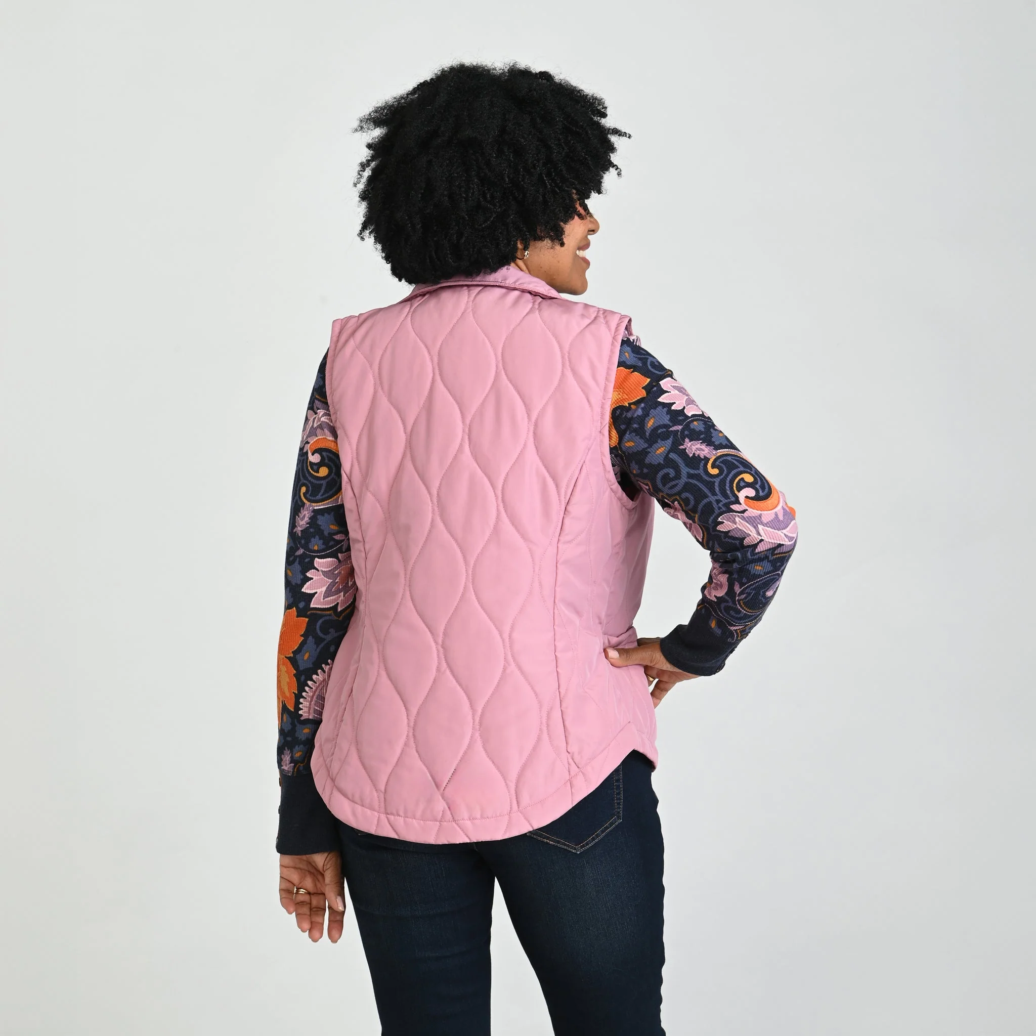 Christopher & Banks Quilted Zip Front Solid Vest - Image 6