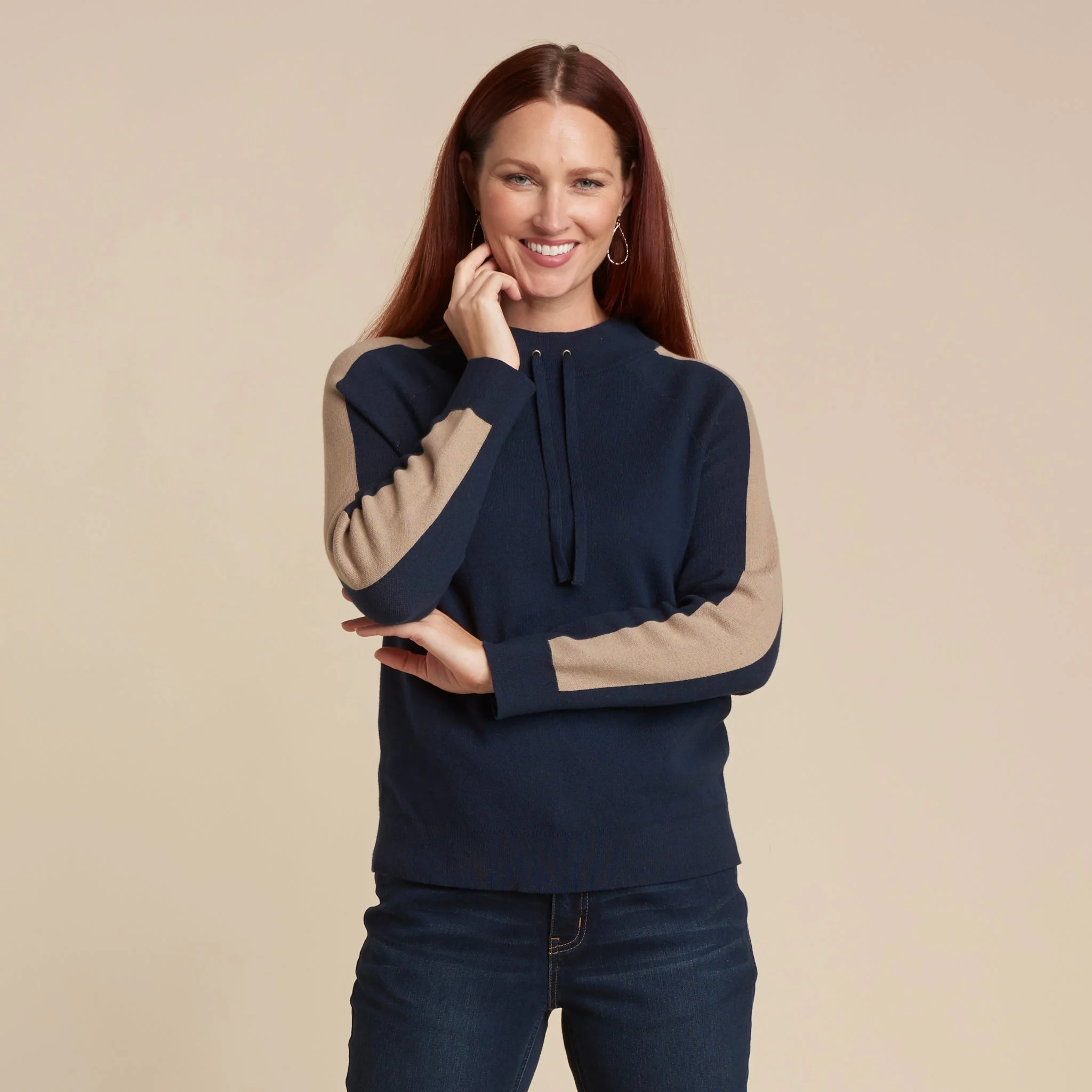 Christopher & Banks Relaxed Restyled Color Block Long Sleeve Sweater - Image 4