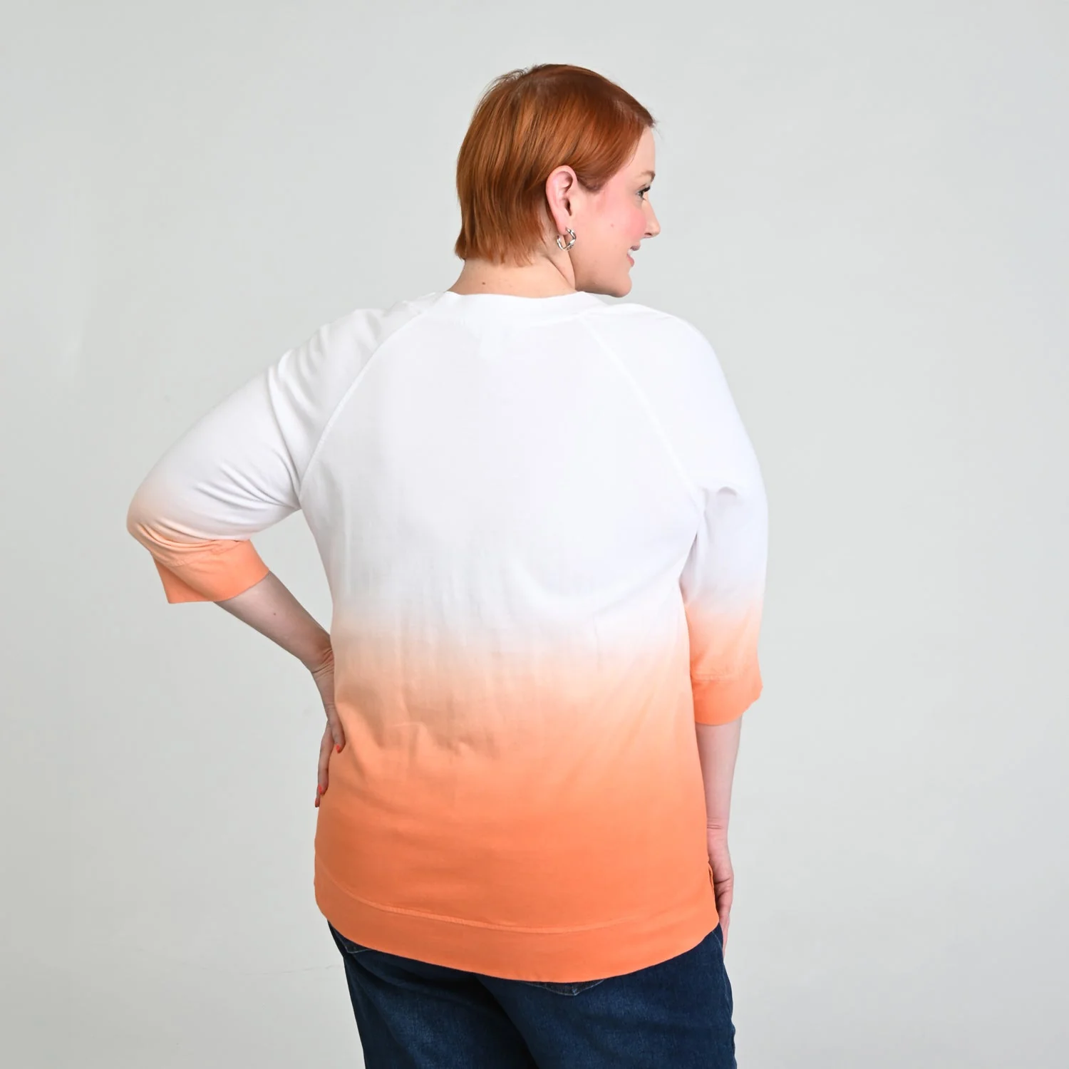 Christopher & Banks Relaxed Restyled Dip Dye 3/4 Sleeve Tee - Image 7