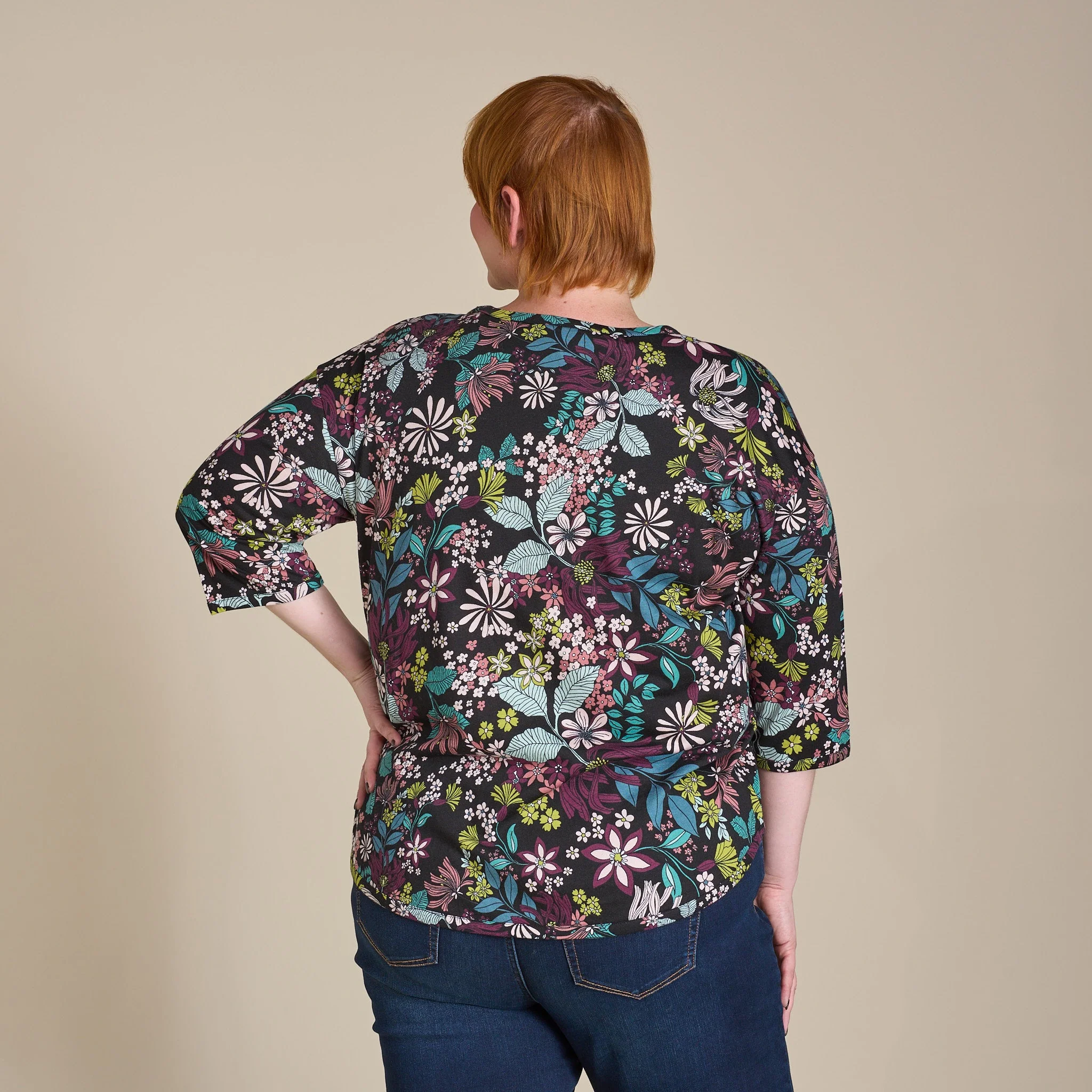 Christopher & Banks Relaxed Restyled Floral Print 3/4 Sleeve Tee - Image 7