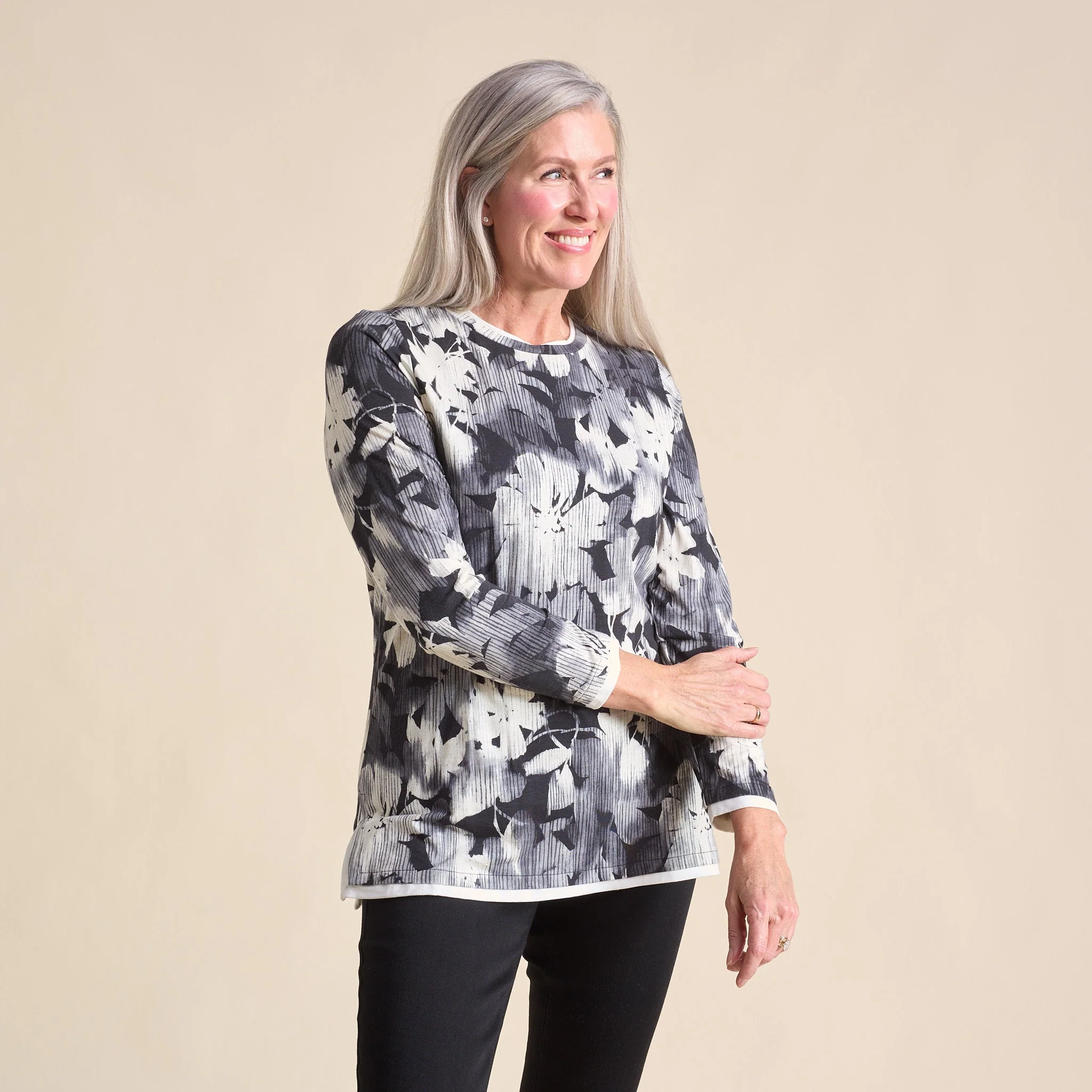 Christopher & Banks Relaxed Restyled Floral Print Tunic - Image 2