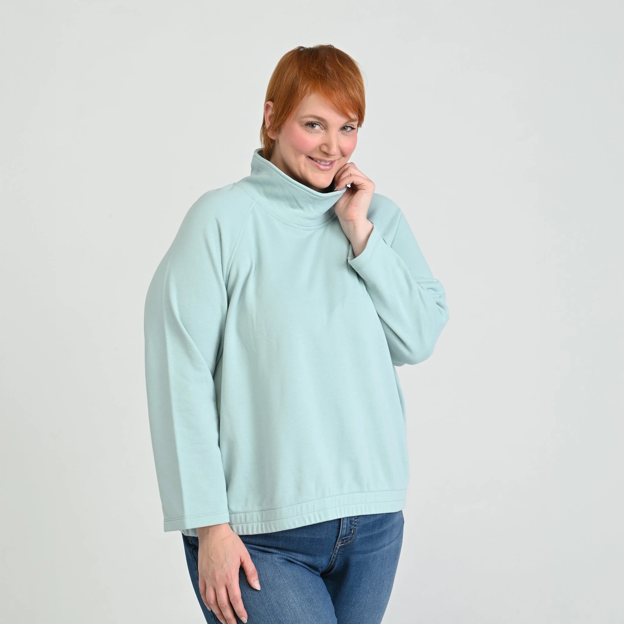 Christopher & Banks Relaxed Restyled French Terry Funnel Neck - Image 10