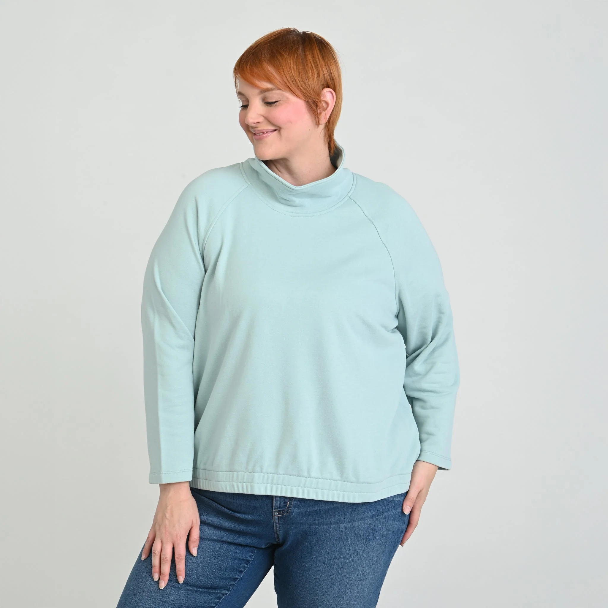 Christopher & Banks Relaxed Restyled French Terry Funnel Neck - Image 11