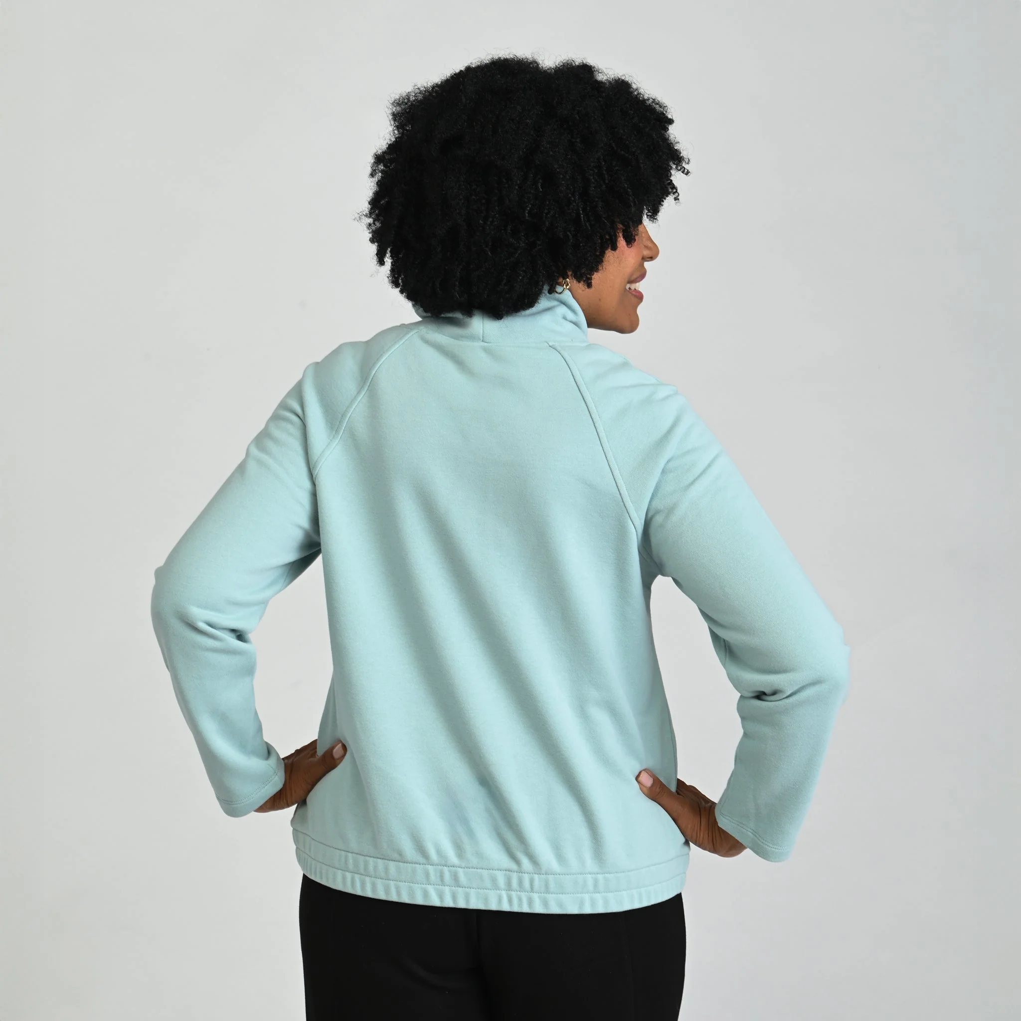 Christopher & Banks Relaxed Restyled French Terry Funnel Neck - Image 4