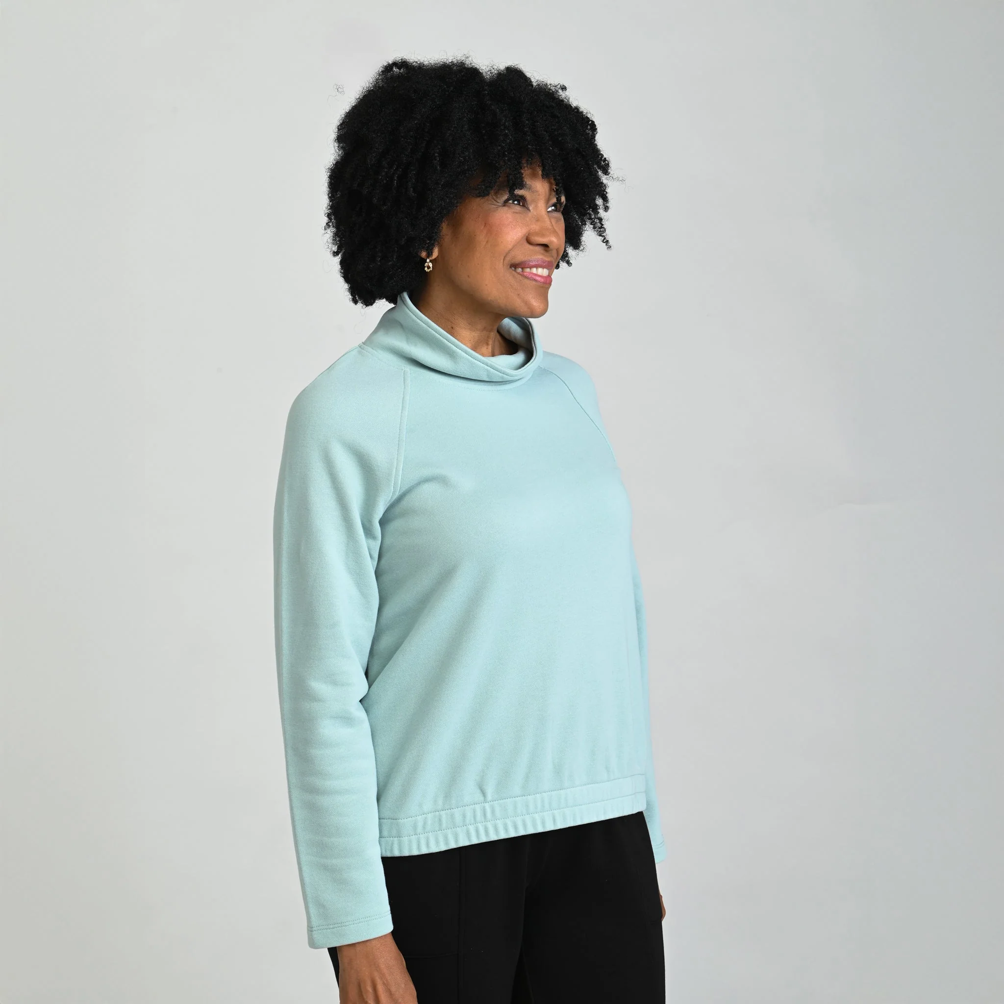Christopher & Banks Relaxed Restyled French Terry Funnel Neck - Image 5