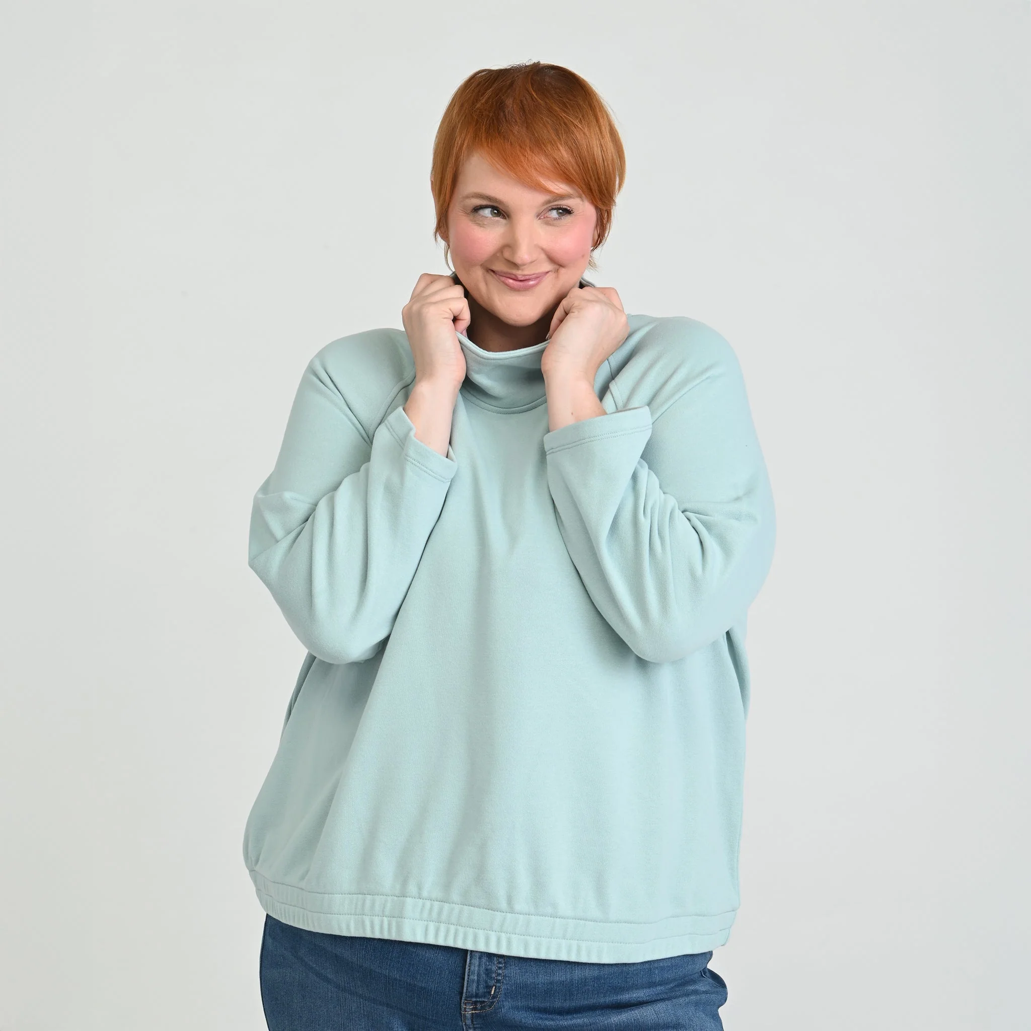 Christopher & Banks Relaxed Restyled French Terry Funnel Neck - Image 8