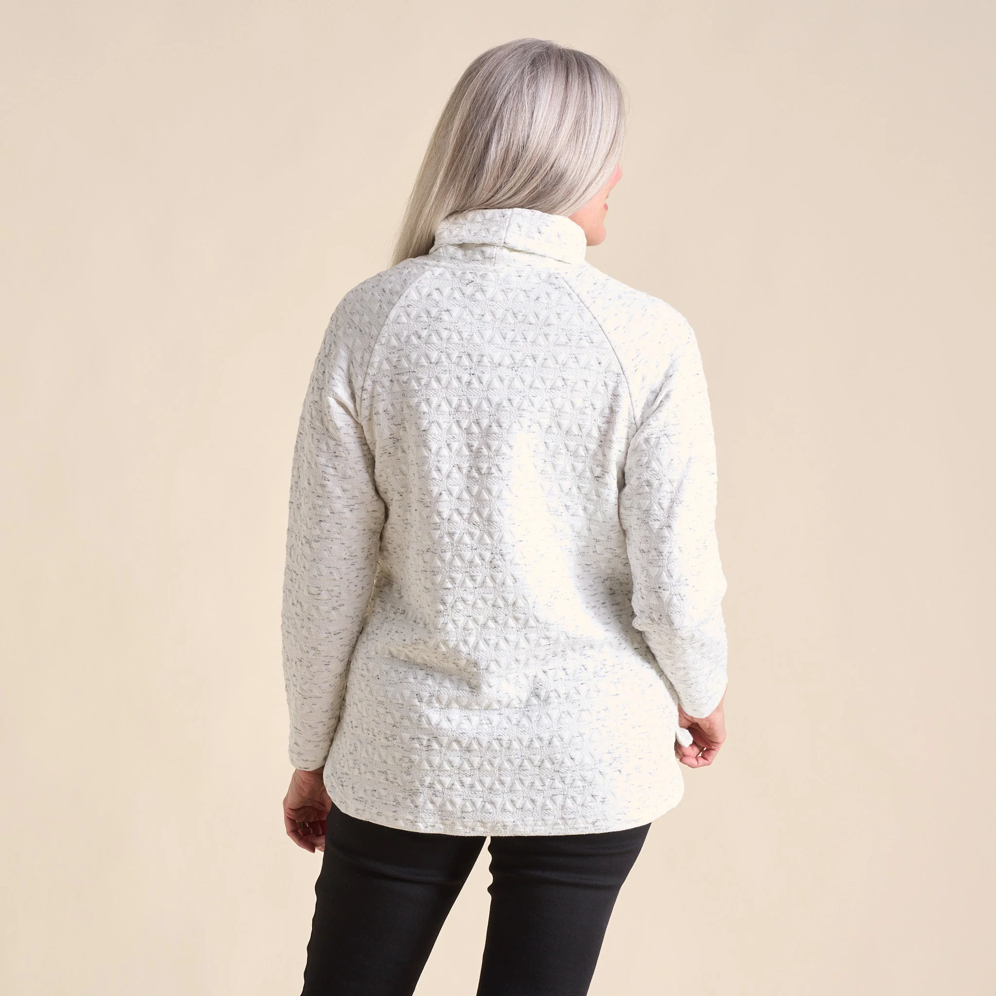 Christopher & Banks Relaxed Restyled Knit Jacquard Cowl Neck Top - Image 3