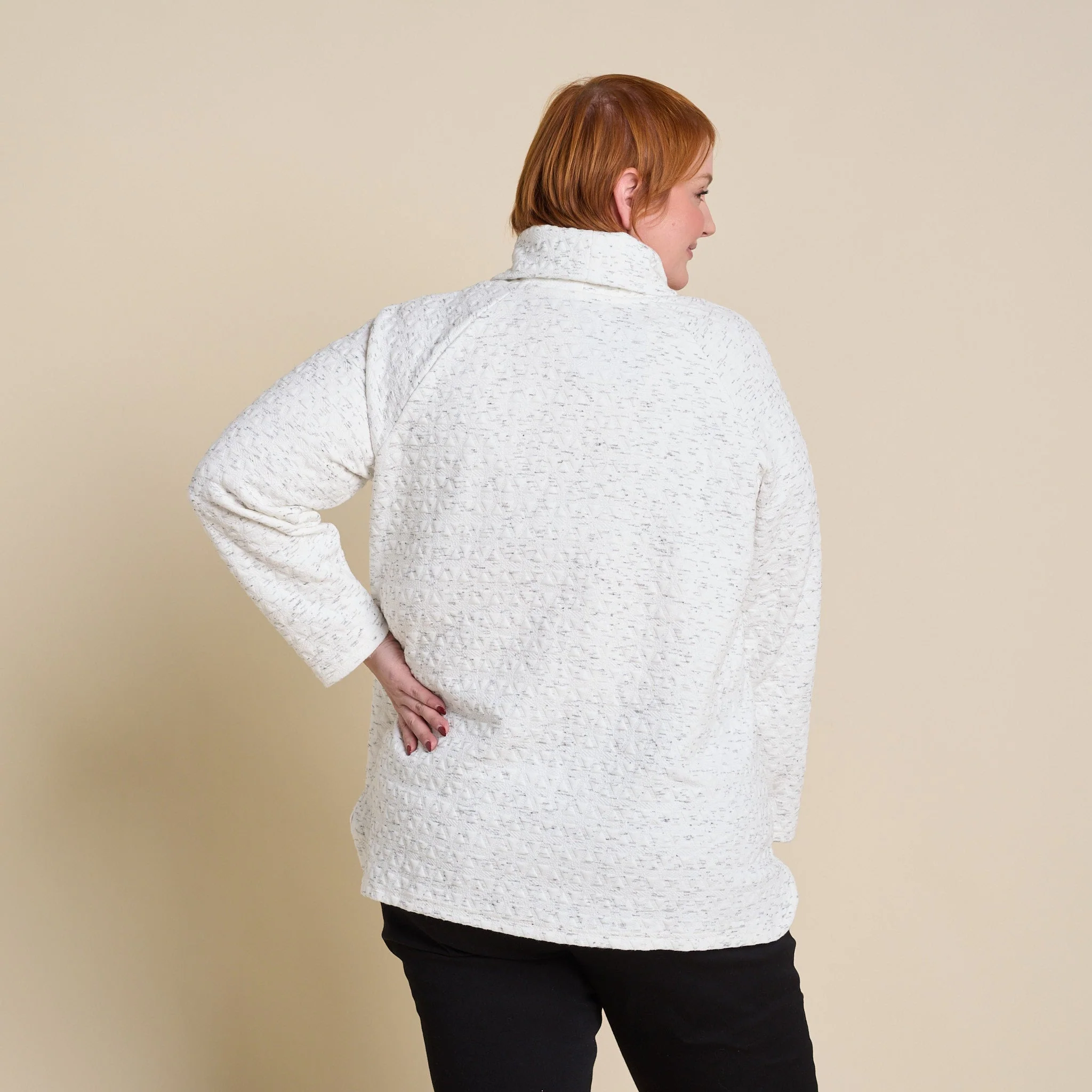 Christopher & Banks Relaxed Restyled Knit Jacquard Cowl Neck Top - Image 7