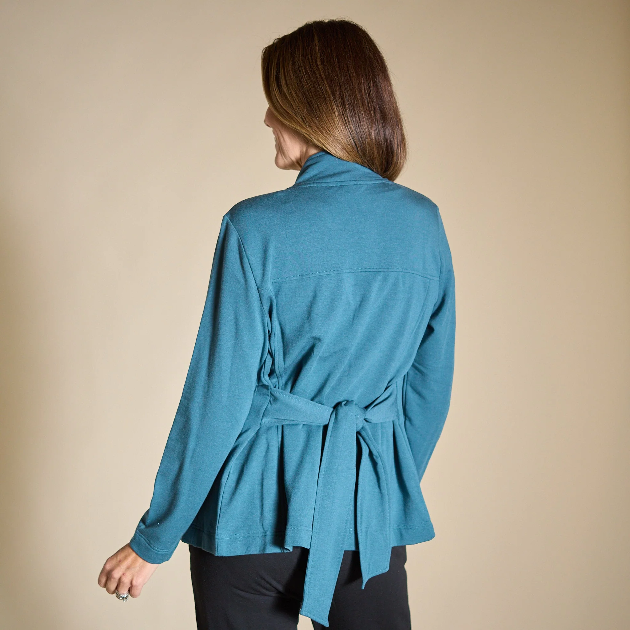 Christopher & Banks Relaxed Restyled Pleat Detail Tie Waist Jacket - Image 4