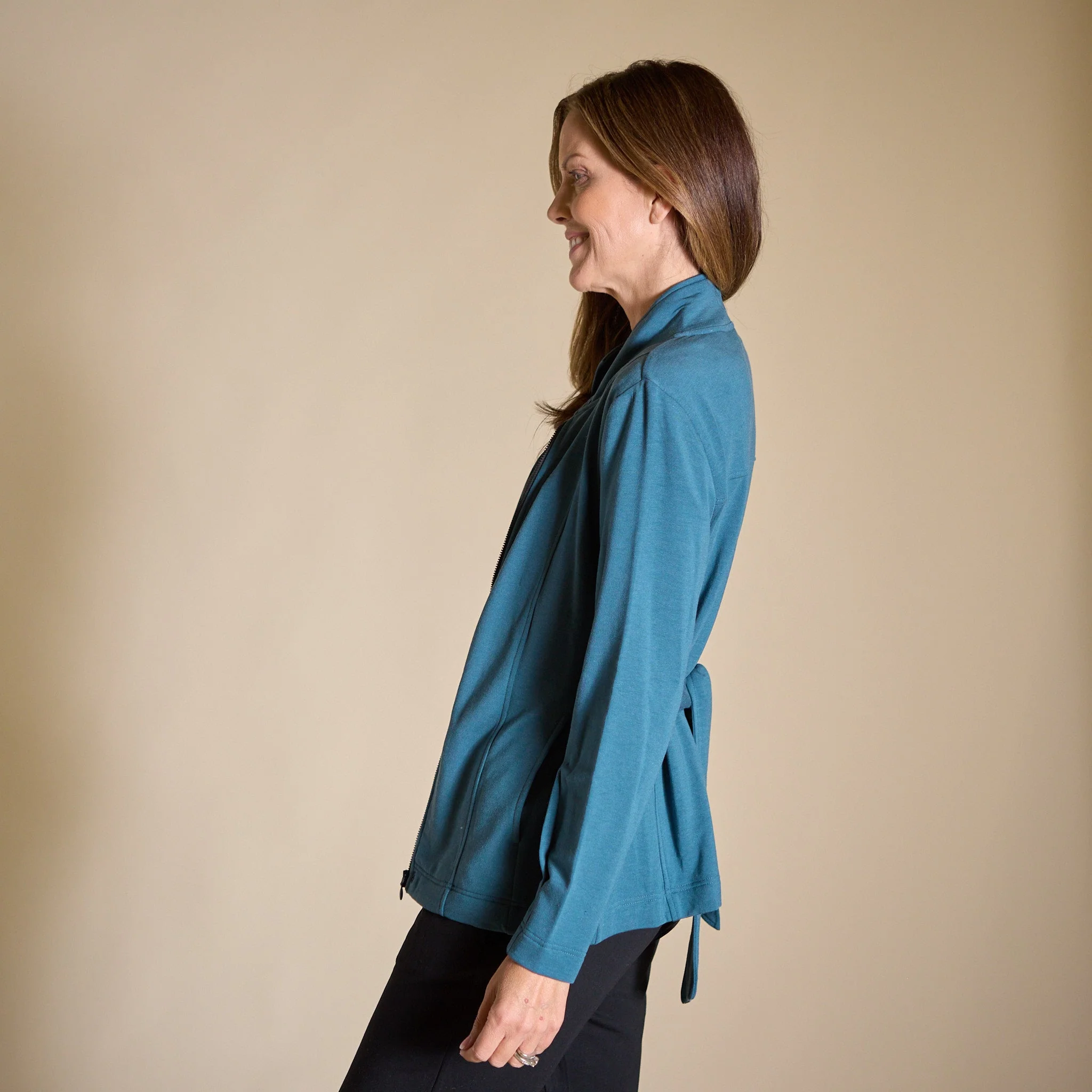 Christopher & Banks Relaxed Restyled Pleat Detail Tie Waist Jacket - Image 5