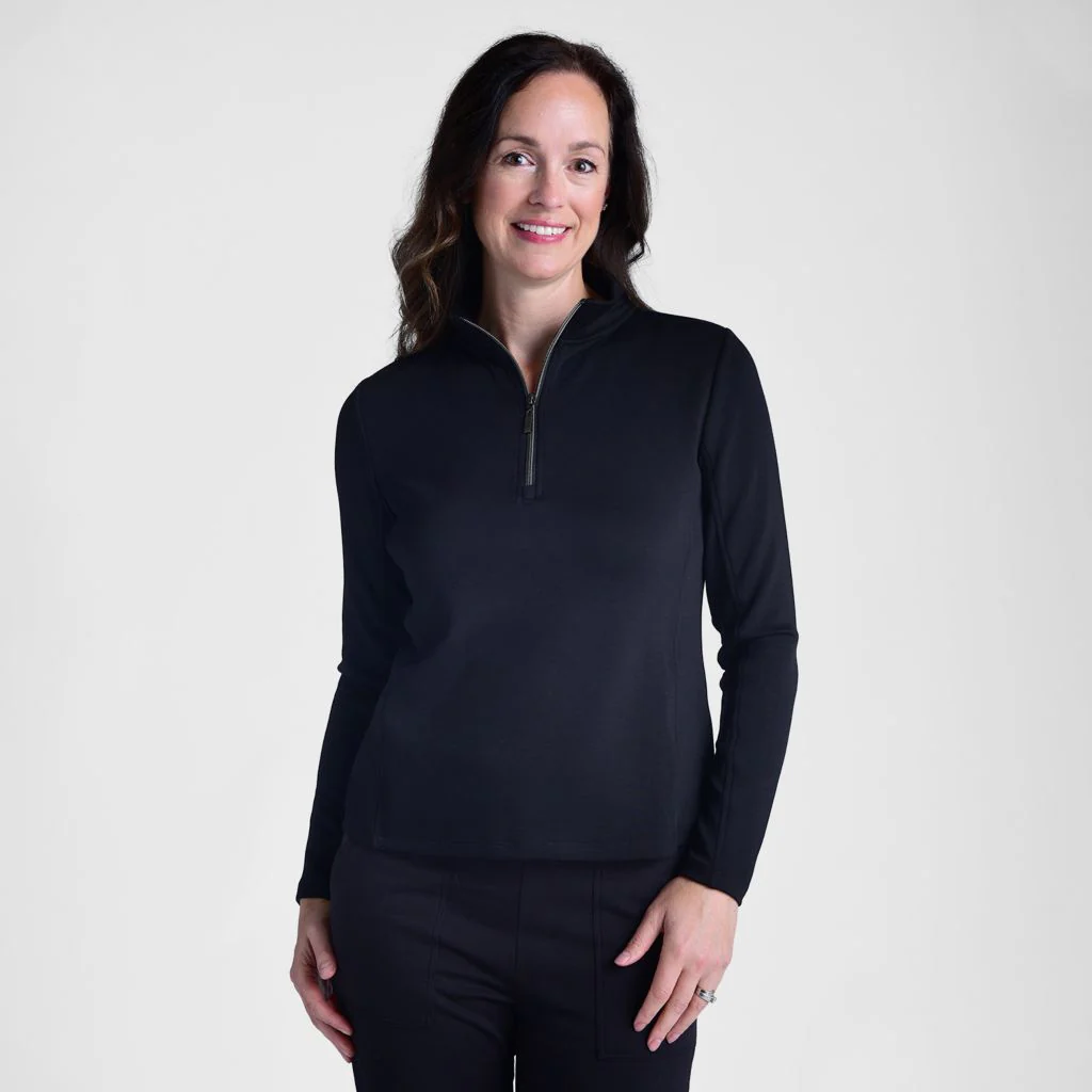 Christopher & Banks Relaxed Restyled Quarter Zip Mock Neck Top - Image 2