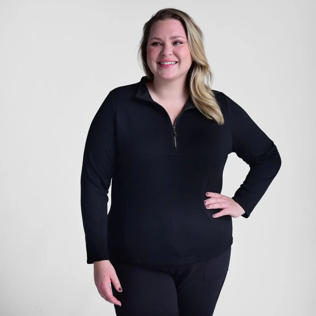 Christopher & Banks Relaxed Restyled Quarter Zip Mock Neck Top - Image 5