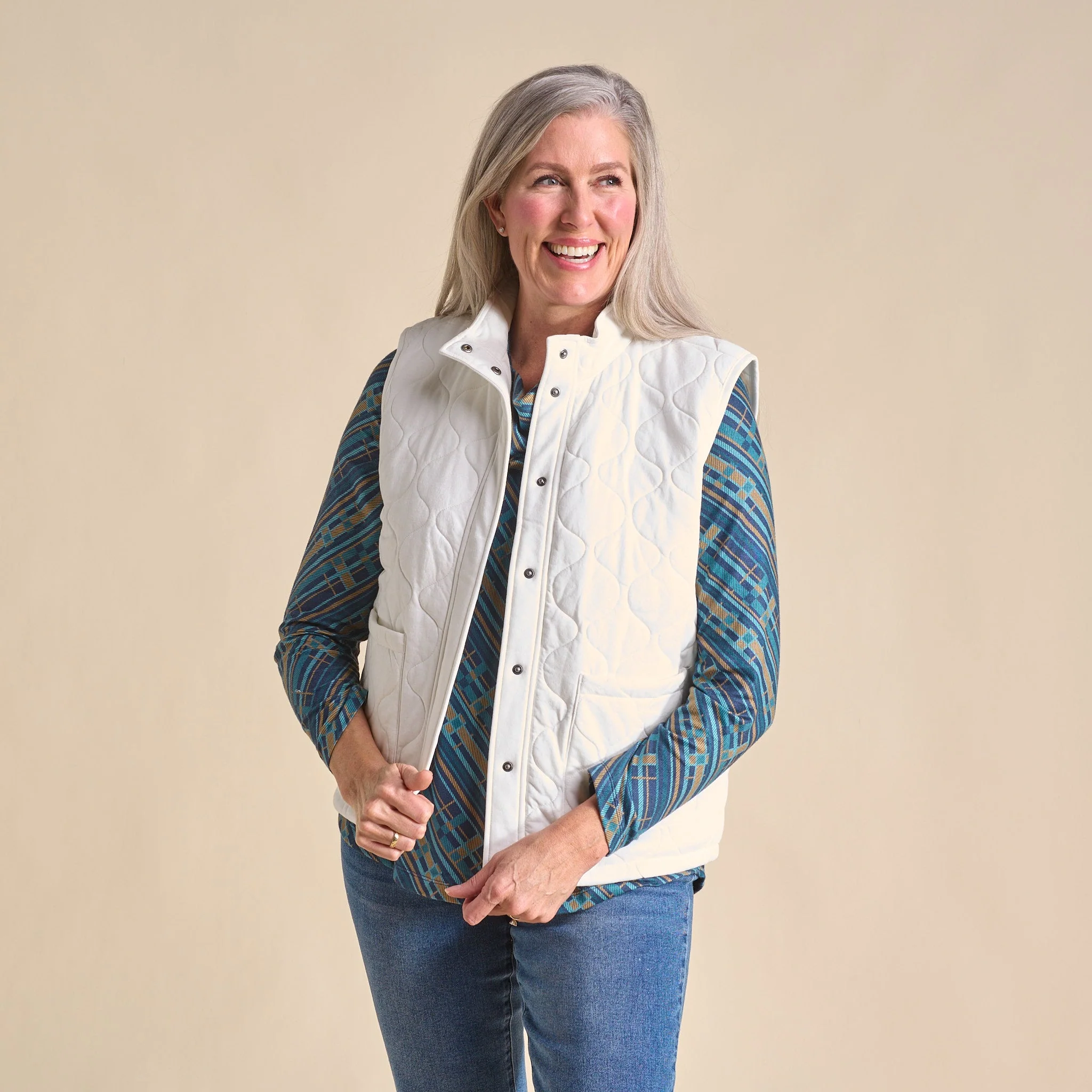 Christopher & Banks Relaxed Restyled Quilted Knit Vest - Image 3