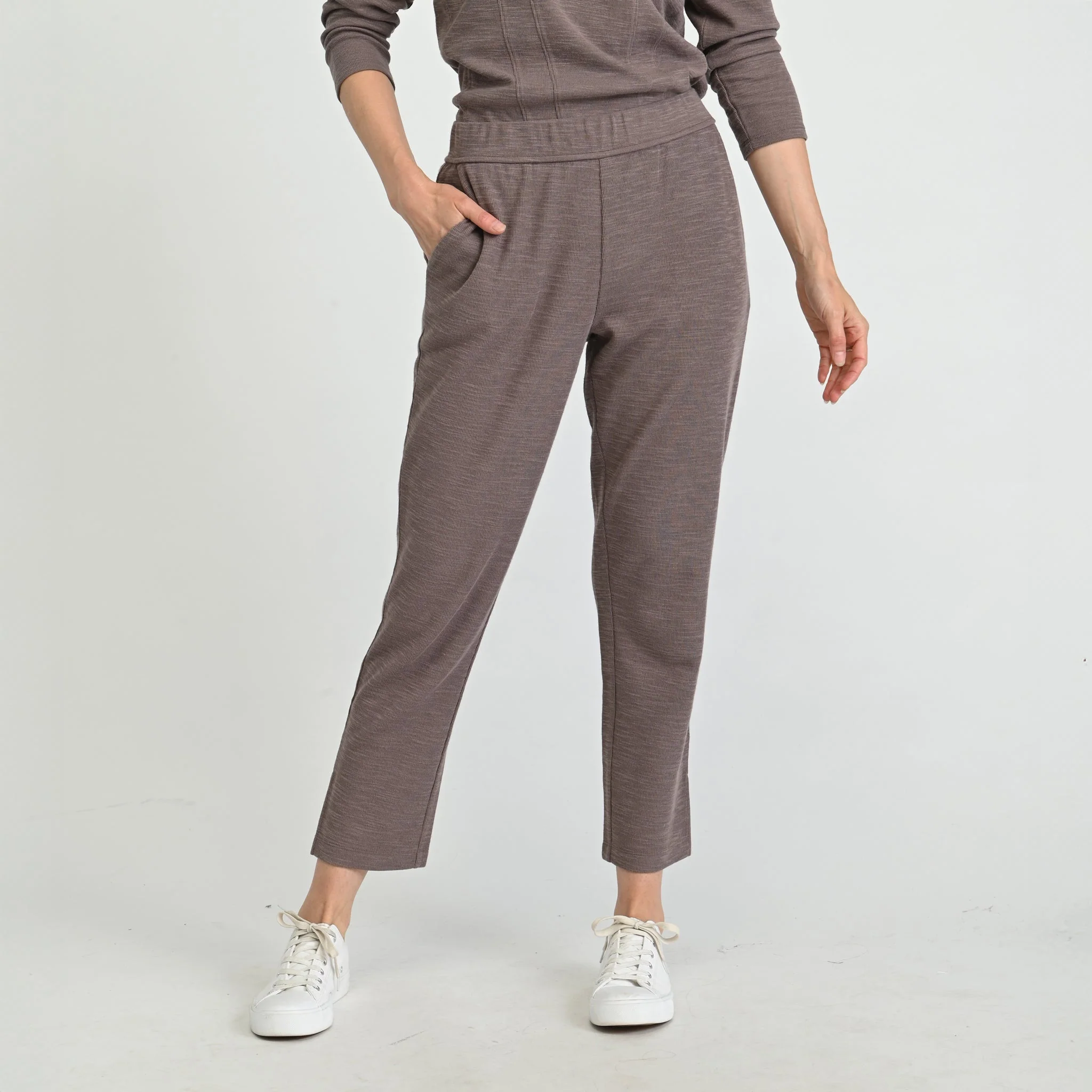 Christopher & Banks Relaxed Restyled Ribbed Pull on Straight Leg Pant - Image 4