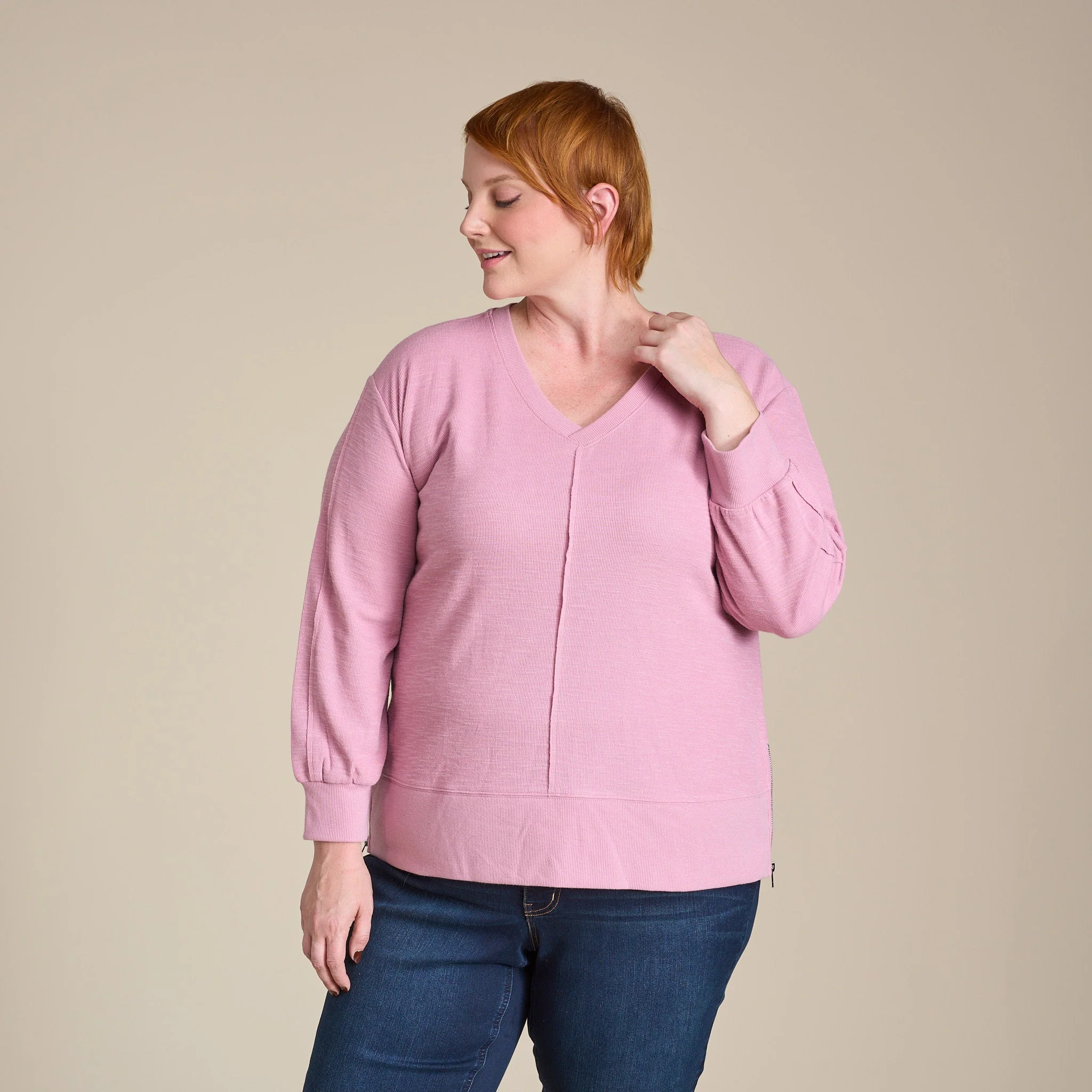 Christopher & Banks Relaxed Restyled Side Zipper Long Sleeve Top - Image 11
