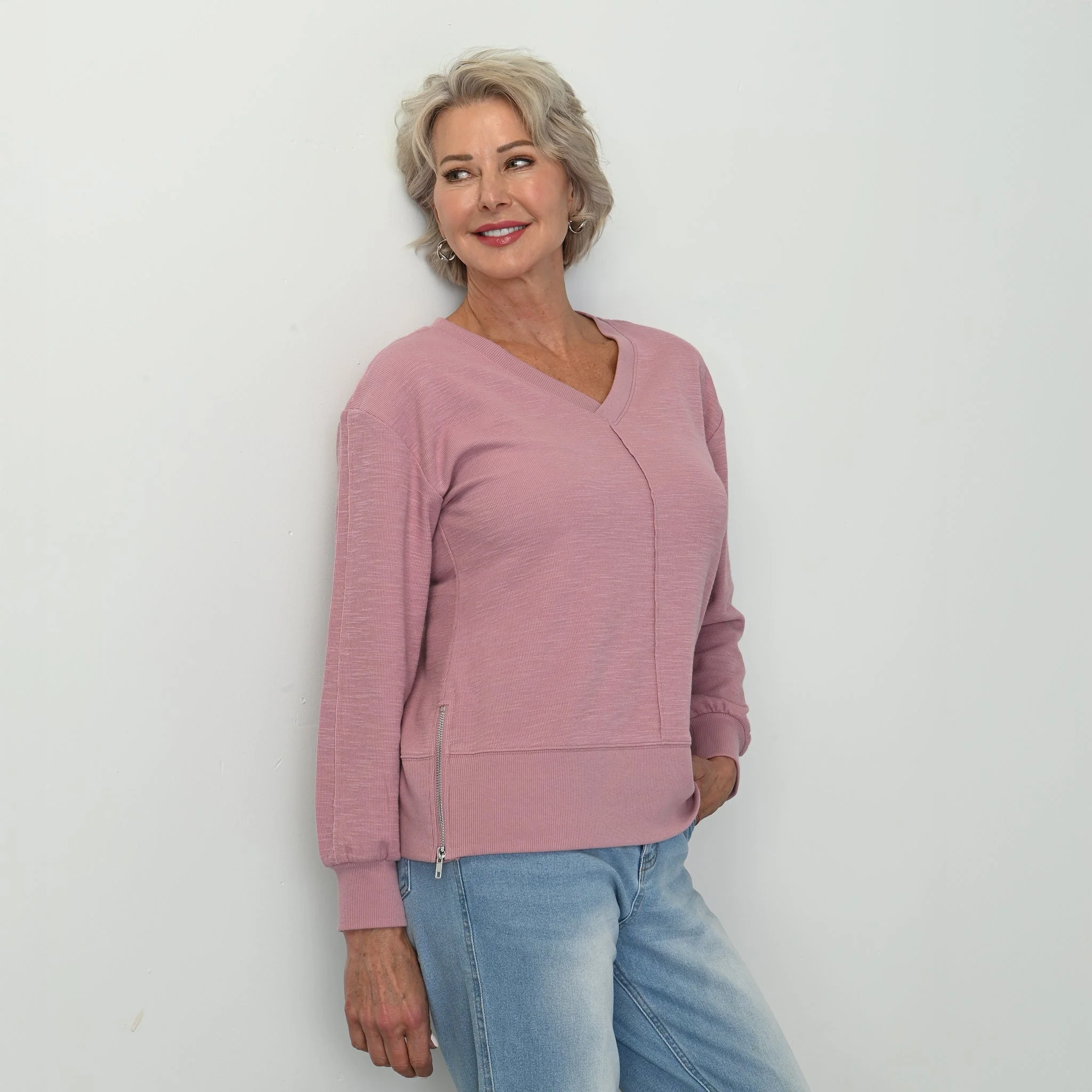 Christopher & Banks Relaxed Restyled Side Zipper Long Sleeve Top - Image 7