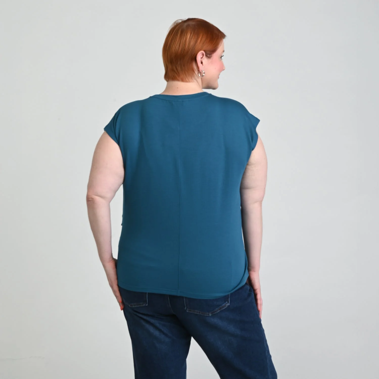 Christopher & Banks Relaxed Restyled Tie Waist Cap Sleeve Tee - Image 5