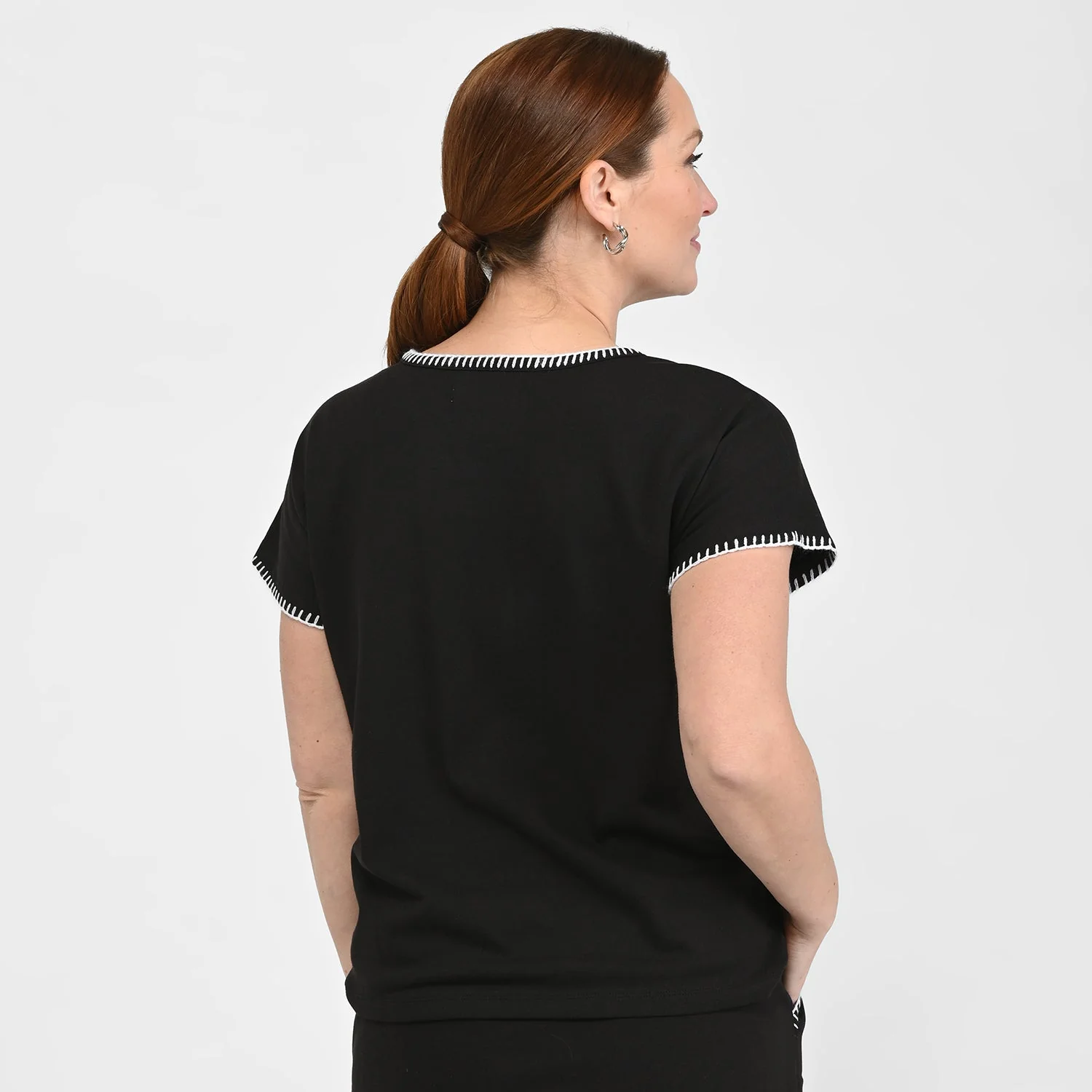 Christopher & Banks Relaxed Restyled Whip Stitch Dolman Sleeve Tee - Image 3