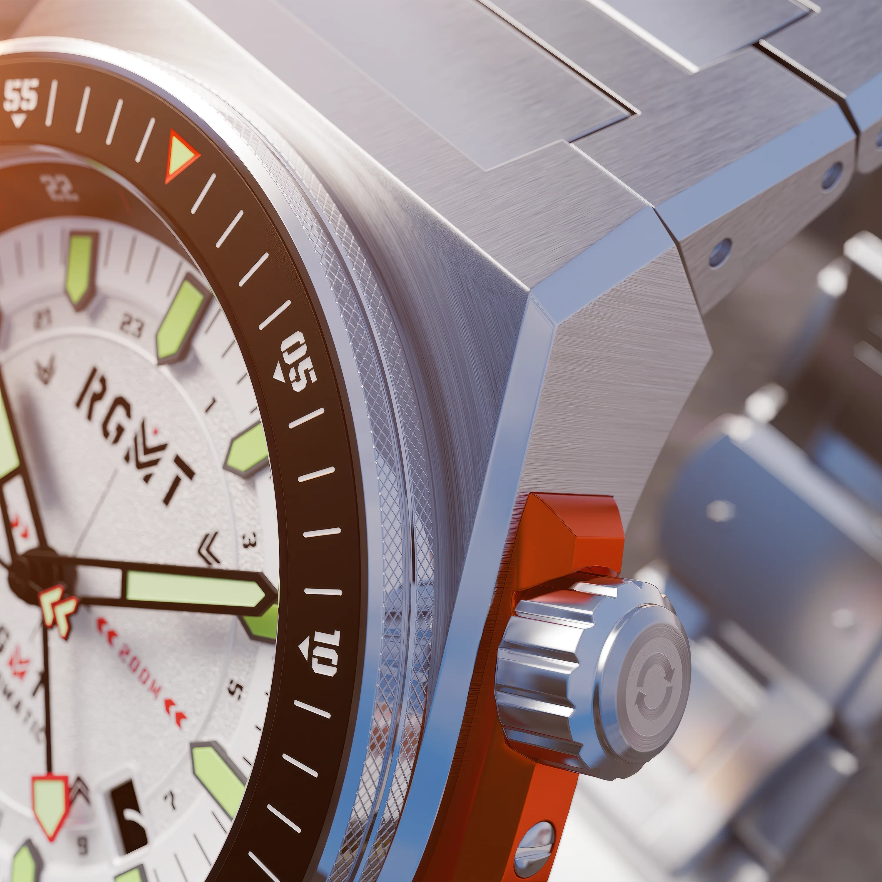 RGMT Men's 44mm Marksman Automatic GMT Bracelet Watch - Image 10
