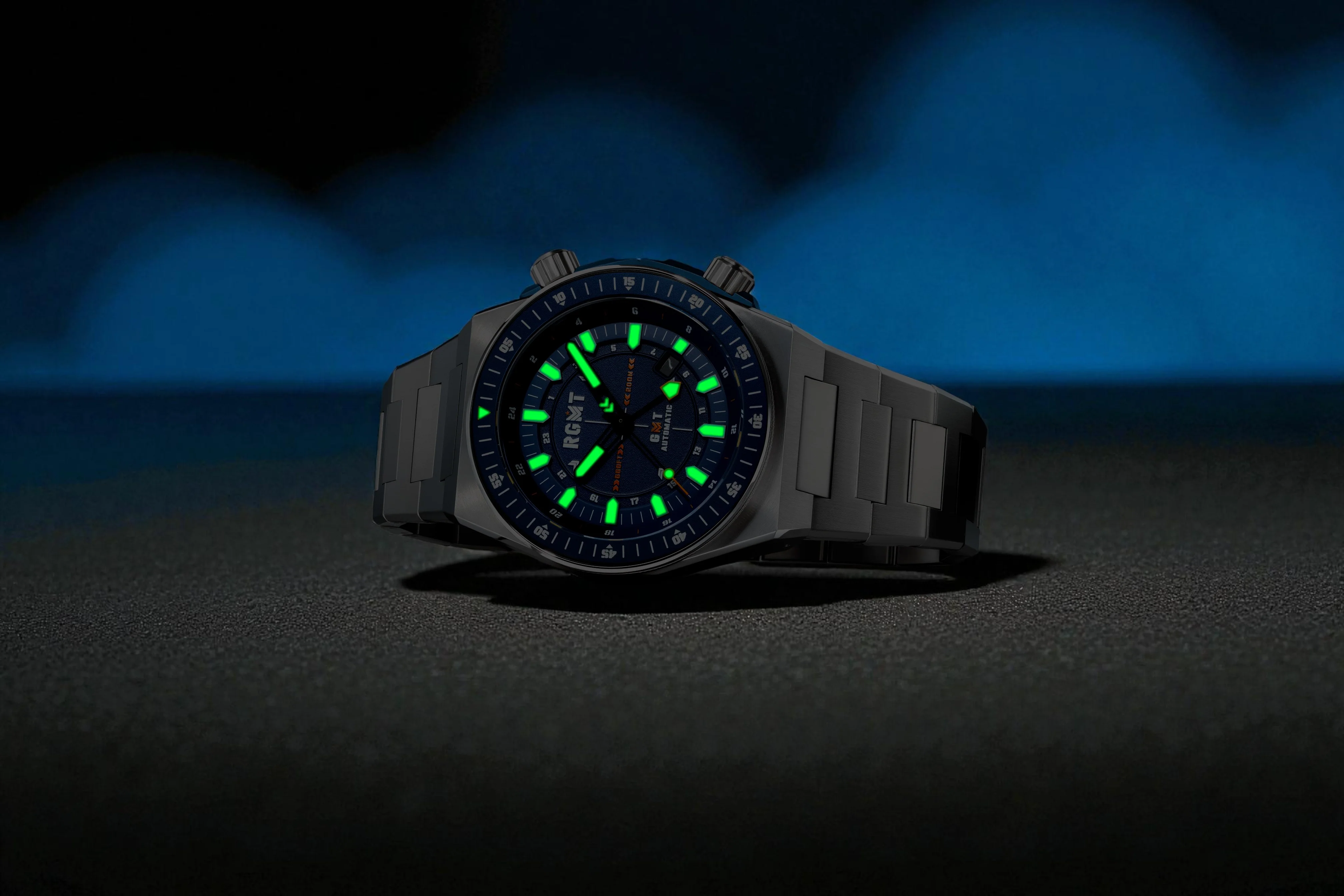 RGMT Men's 44mm Marksman Automatic GMT Bracelet Watch - Image 8