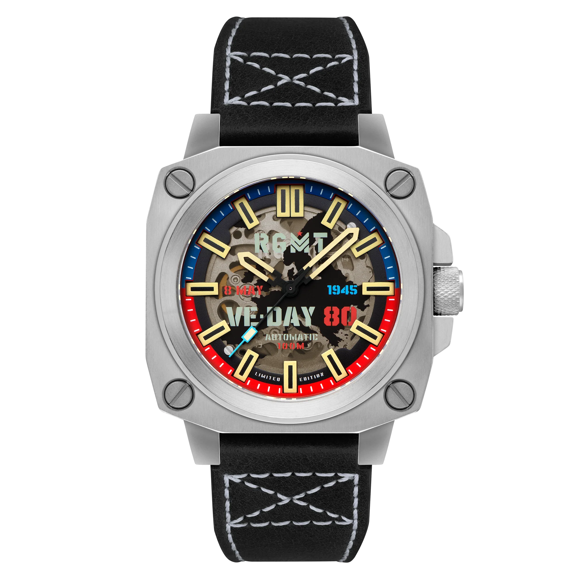 RGMT Men's 46mm Altimeter Skeletonized Automatic Leather Strap Watch - Image 6