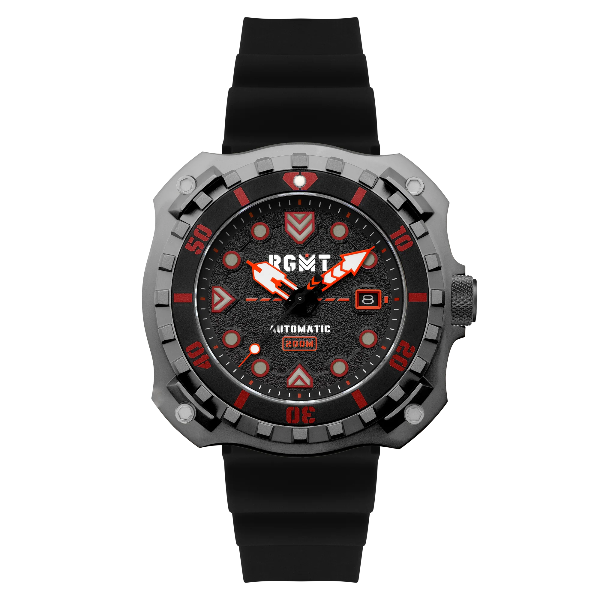 RGMT Men's 48mm Minesweep Automatic Silicone Strap Watch - Image 3
