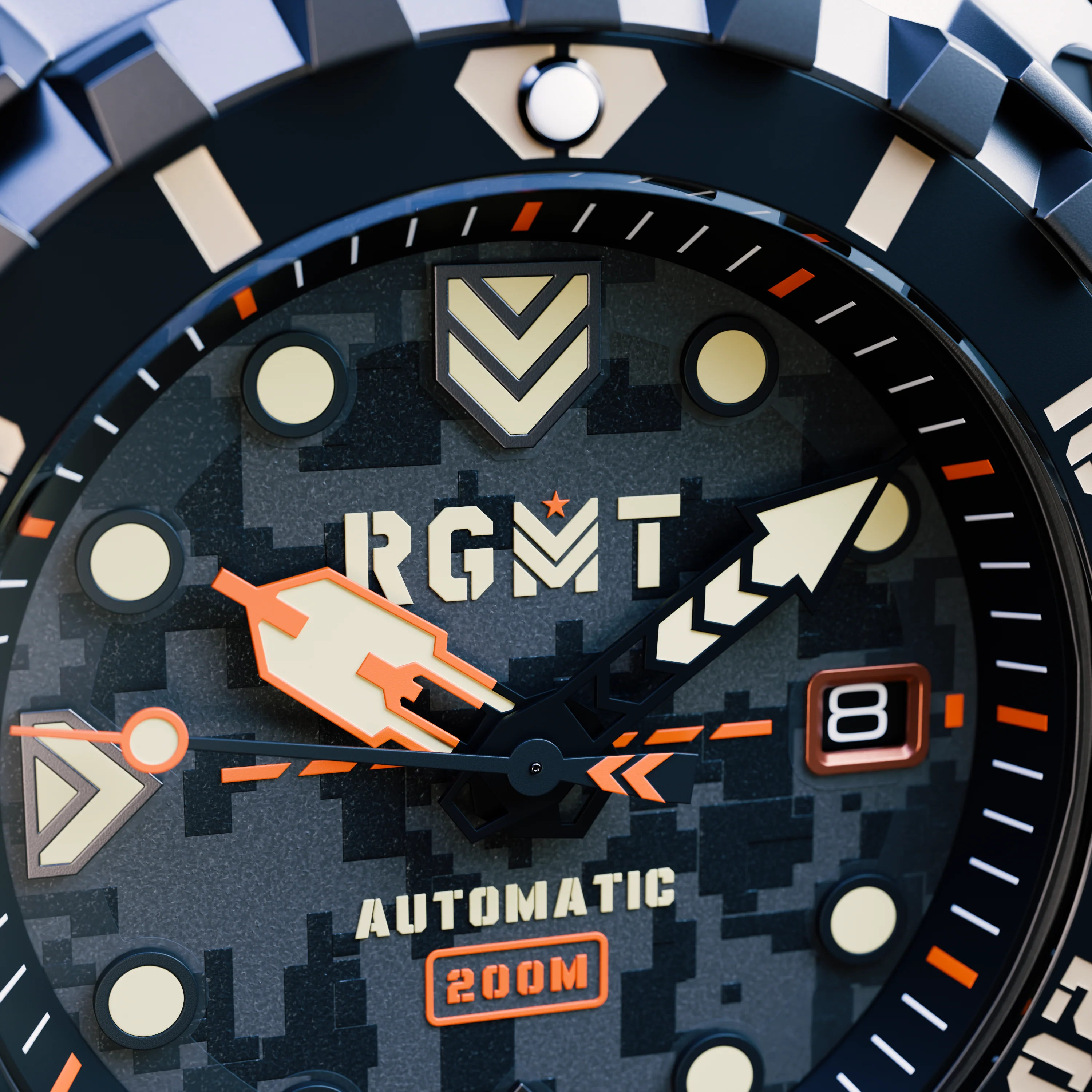 RGMT Men's 48mm Minesweep Automatic Silicone Strap Watch - Image 7