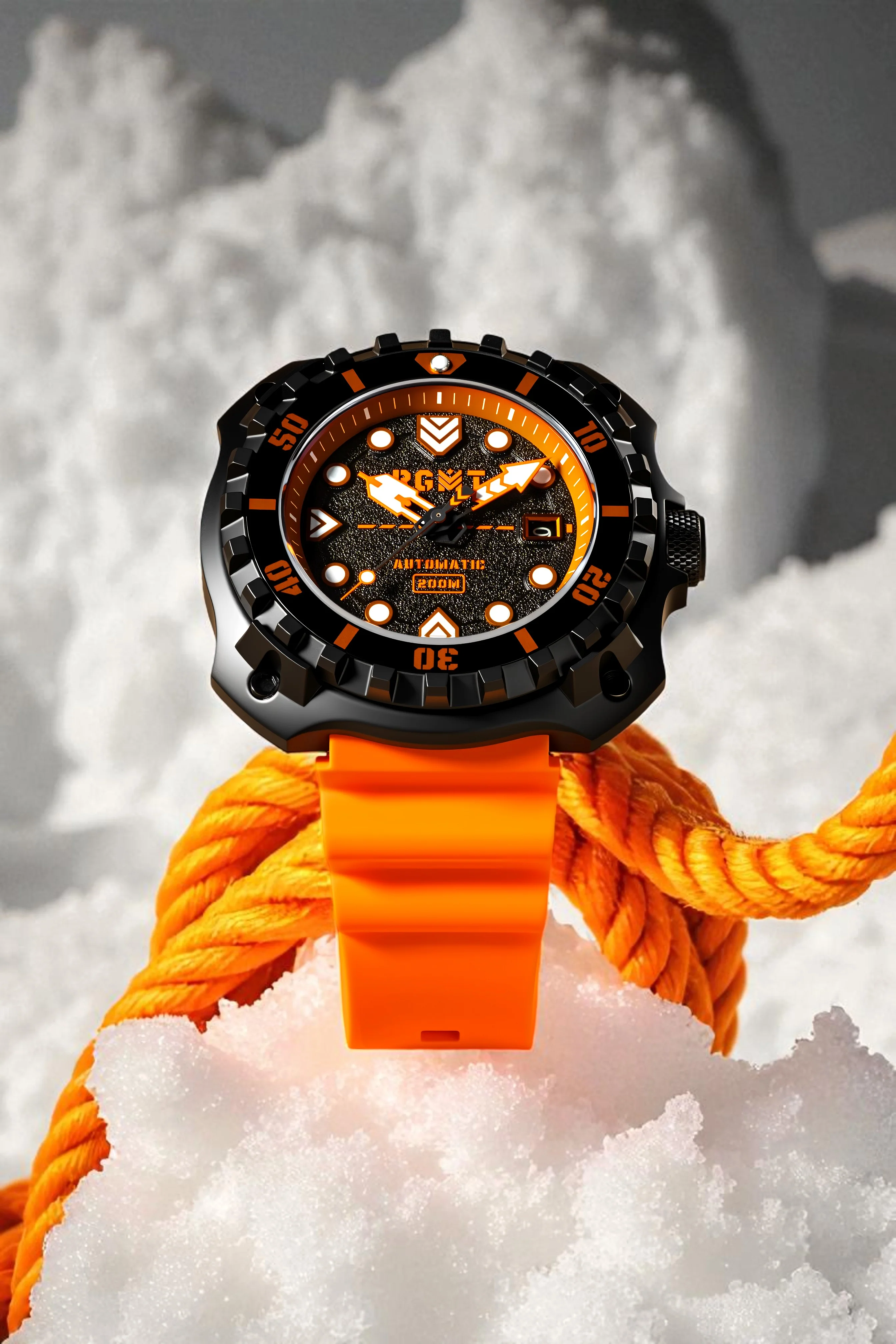 RGMT Men's 48mm Minesweep Automatic Silicone Strap Watch - Image 9