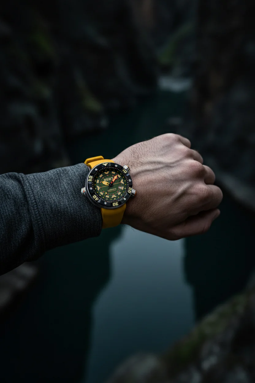 RGMT Men's 50mm Depth Charge Automatic Silicone Strap Watch - Image 10