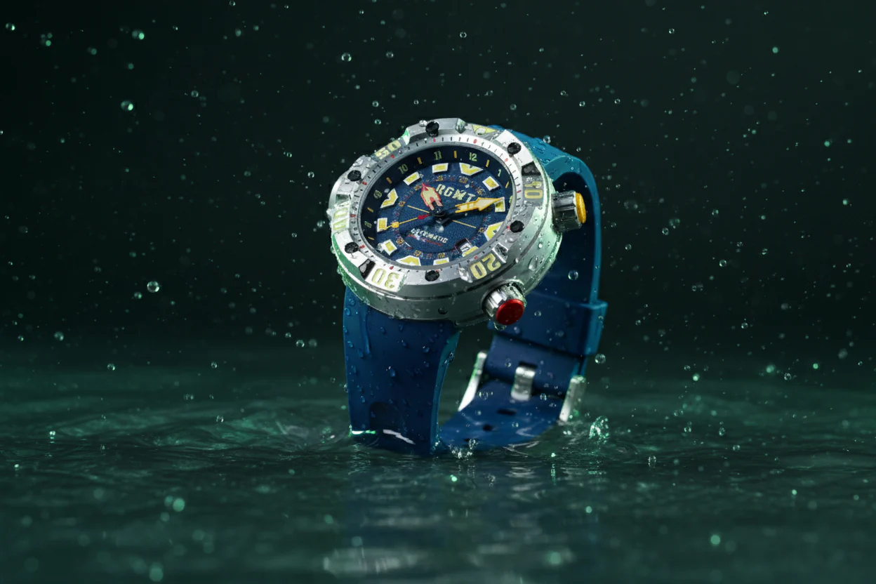 RGMT Men's 50mm Depth Charge Automatic Silicone Strap Watch - Image 11
