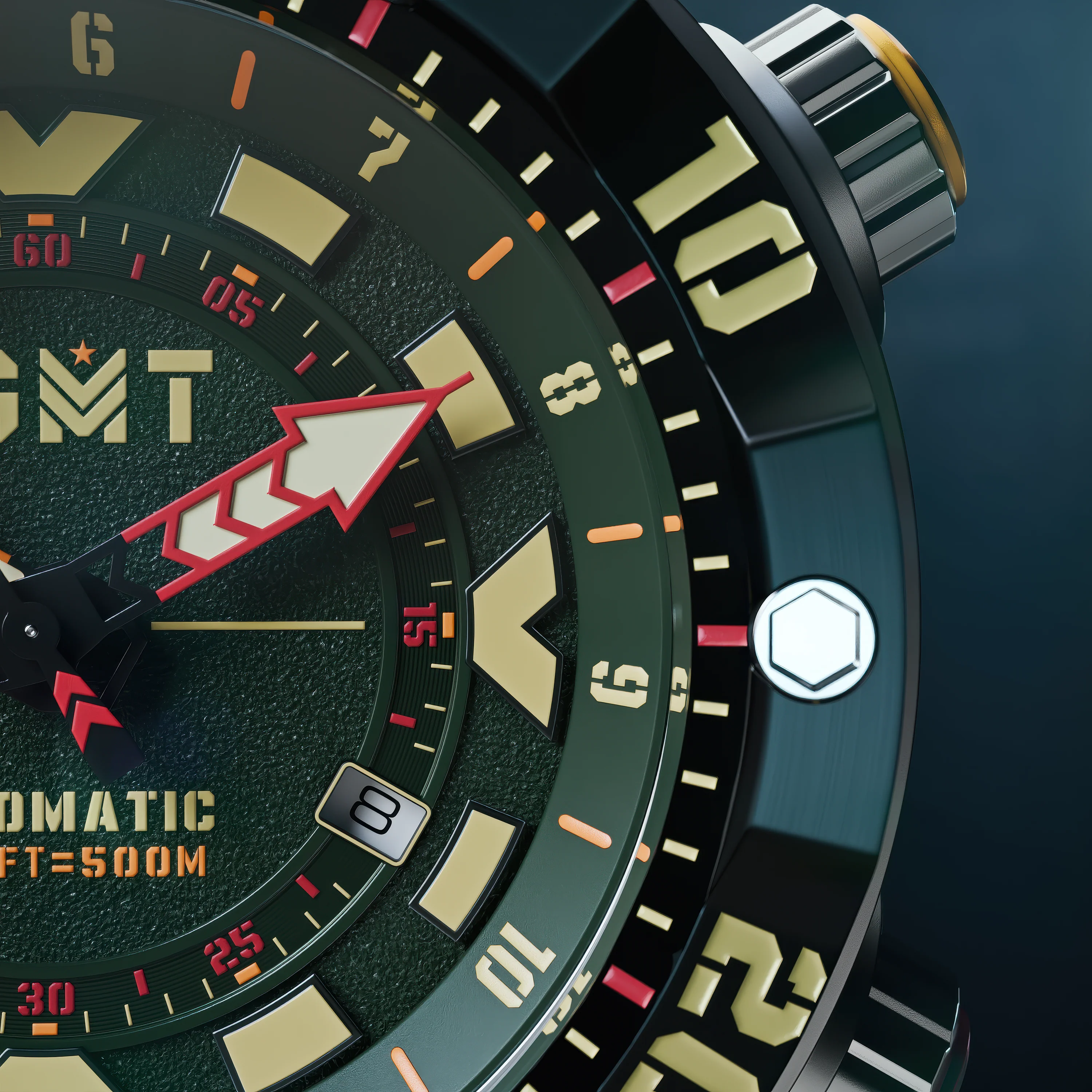 RGMT Men's 50mm Depth Charge Automatic Silicone Strap Watch - Image 12
