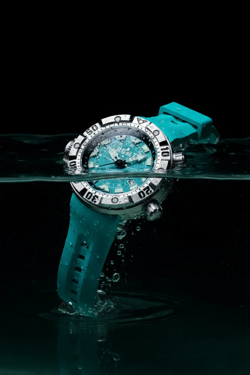 RGMT Men's 50mm Depth Charge Automatic Silicone Strap Watch - Image 9