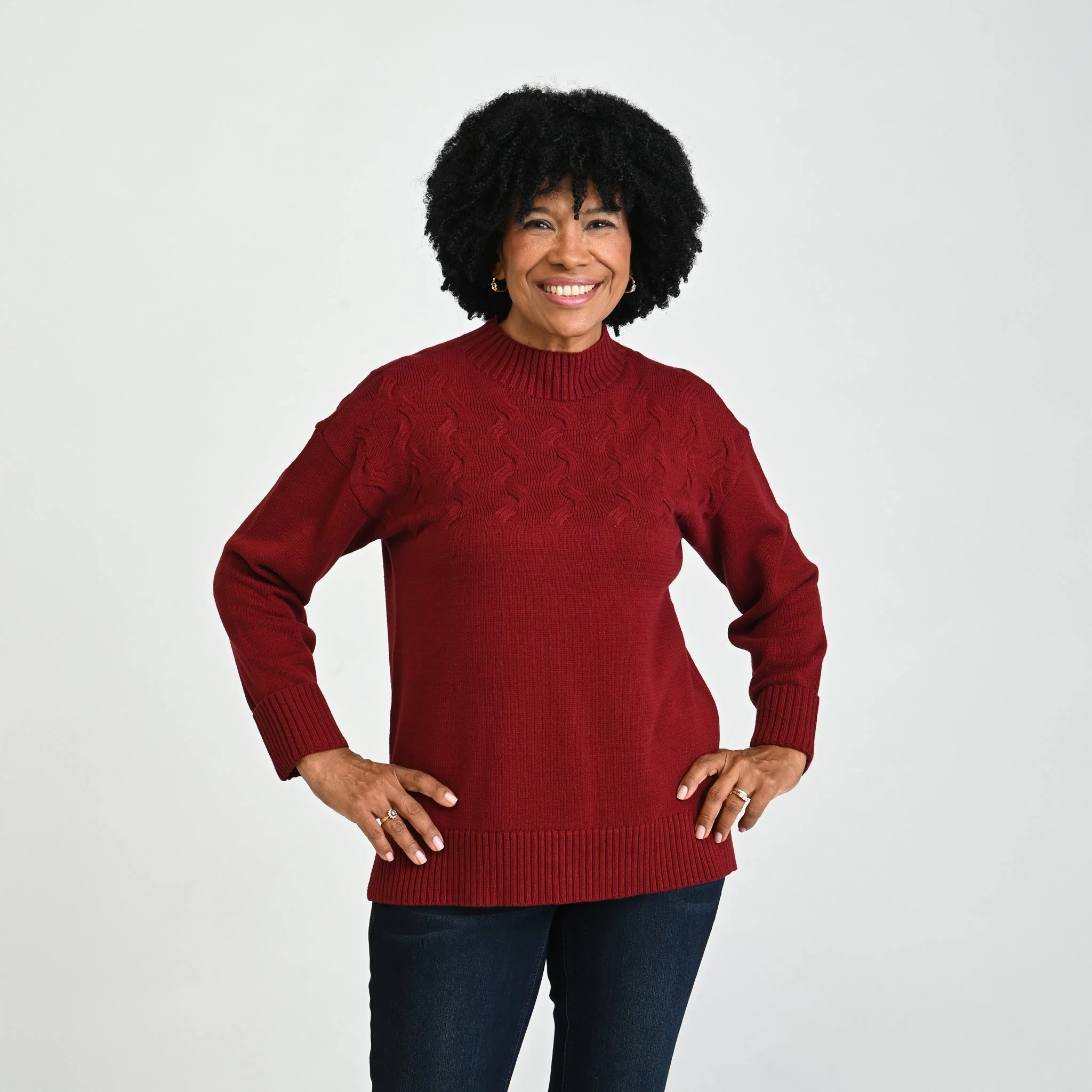 Christopher & Banks Ribbed Mock Neck Sweater - Image 3