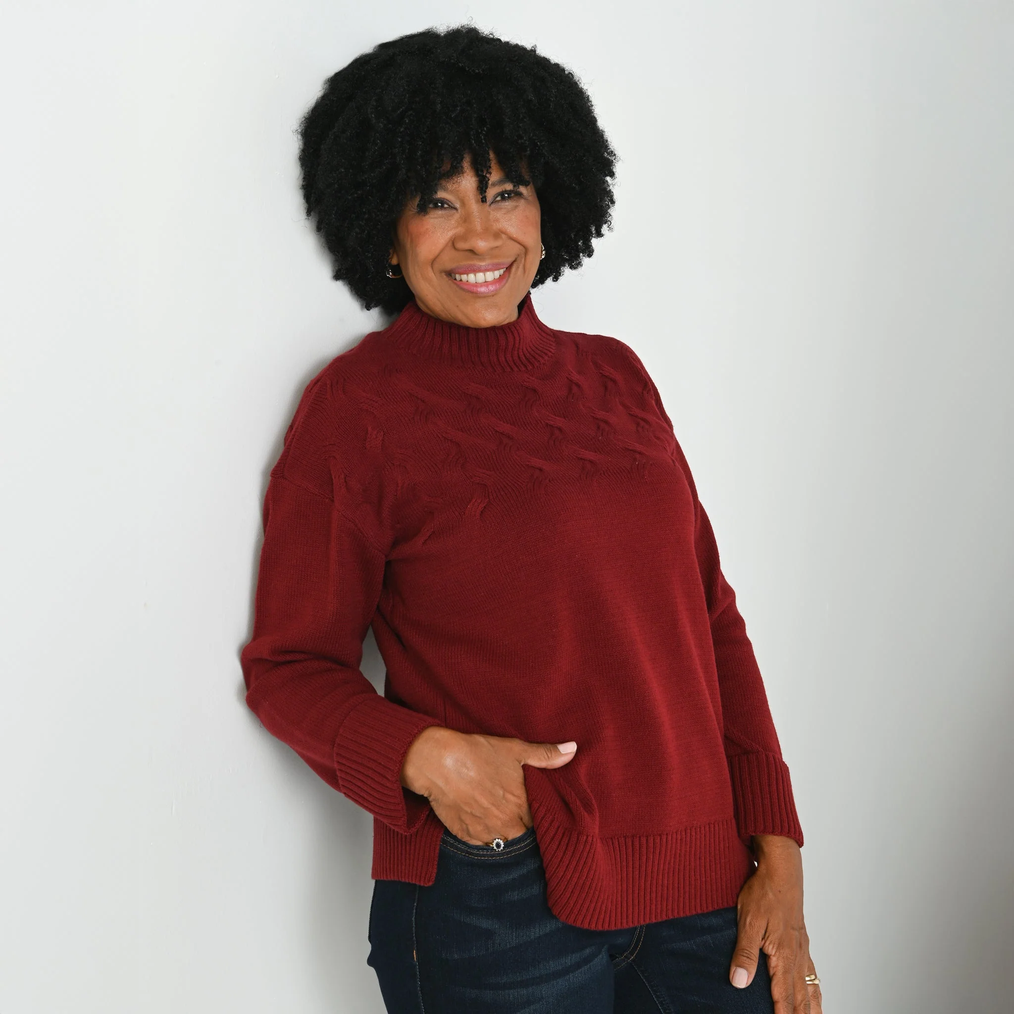 Christopher & Banks Ribbed Mock Neck Sweater - Image 5