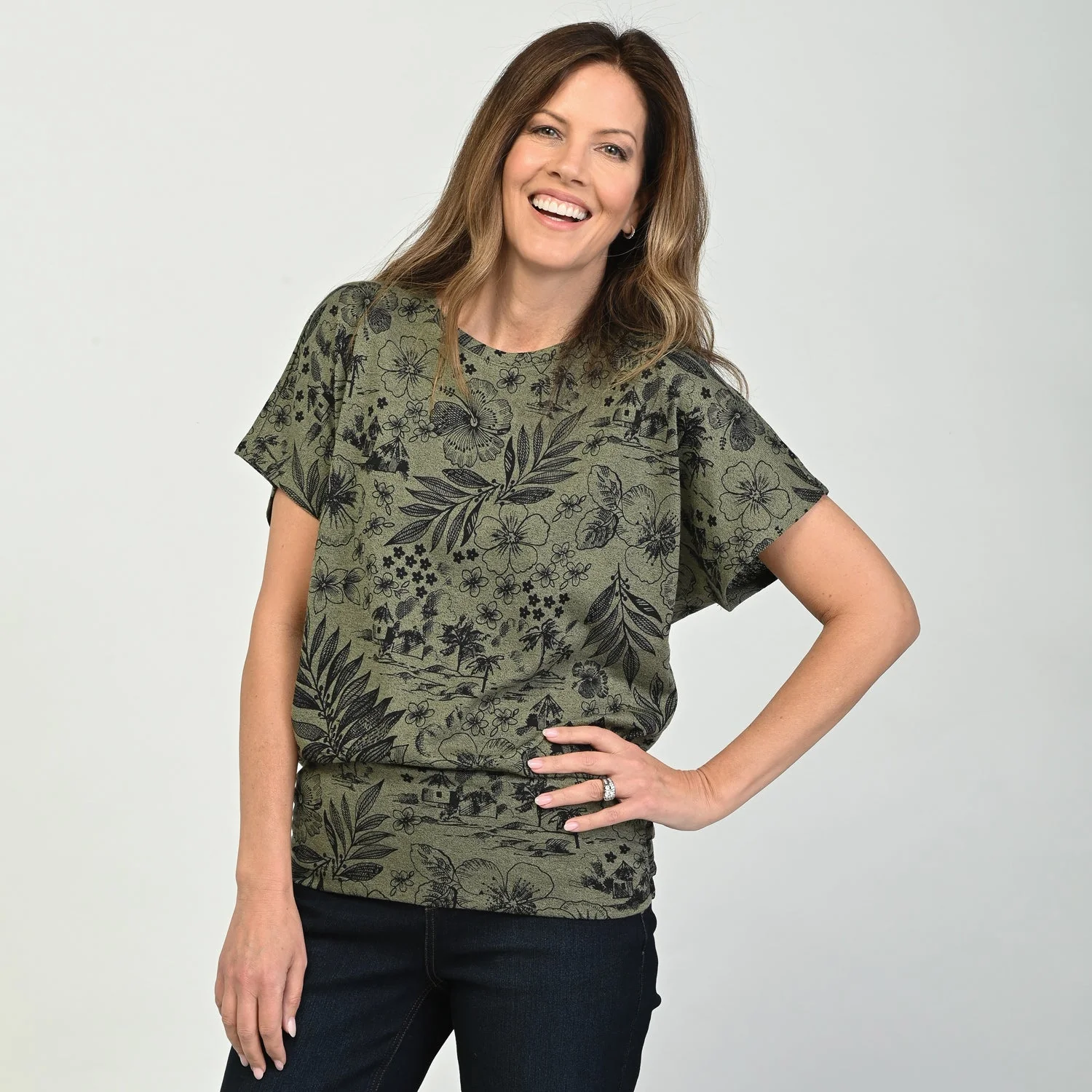 Christopher & Banks Ruched Banded Hem Top - Image 2