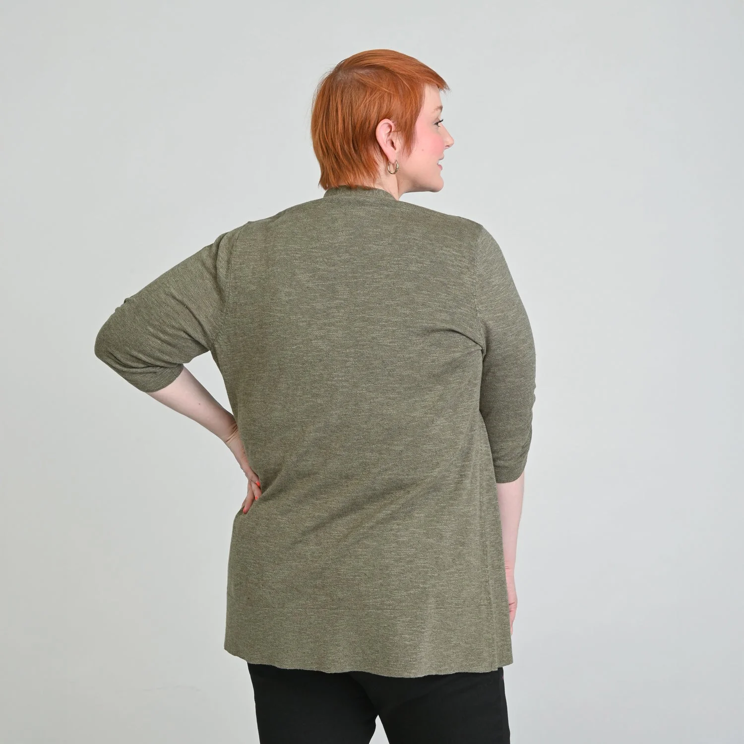 Christopher & Banks Ruched ¾ Sleeve Textured Cardigan - Image 10