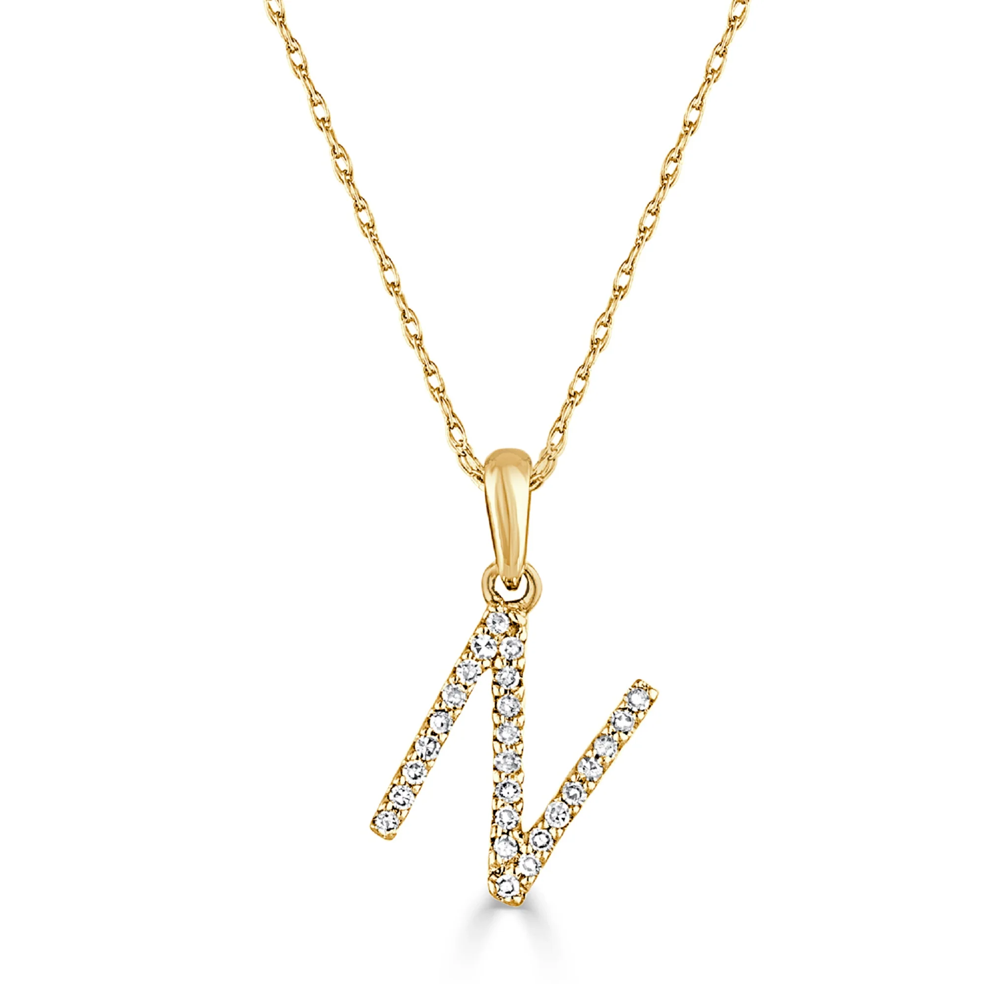 Sabrina Designs 14K Gold 0.06ctw Diamond Initial Pendant with Chain - Image 14