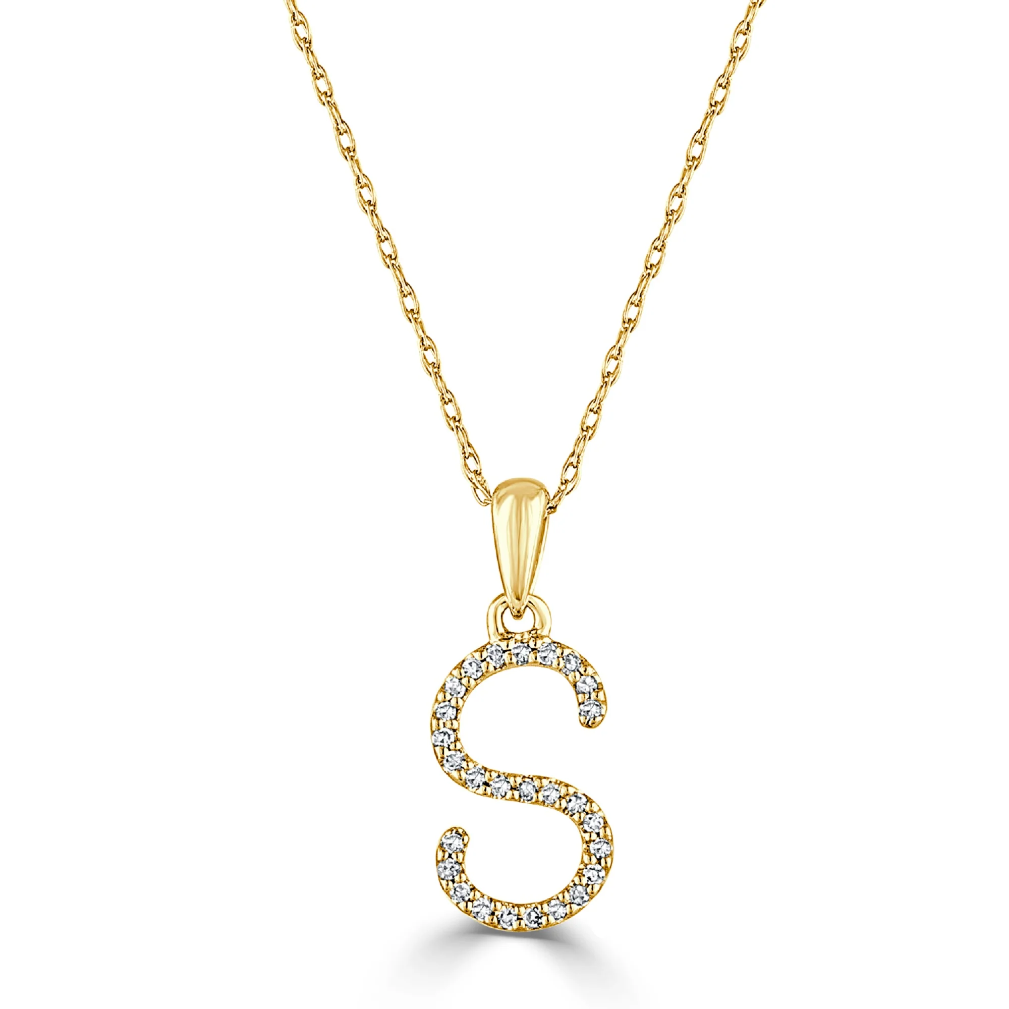 Sabrina Designs 14K Gold 0.06ctw Diamond Initial Pendant with Chain - Image 19