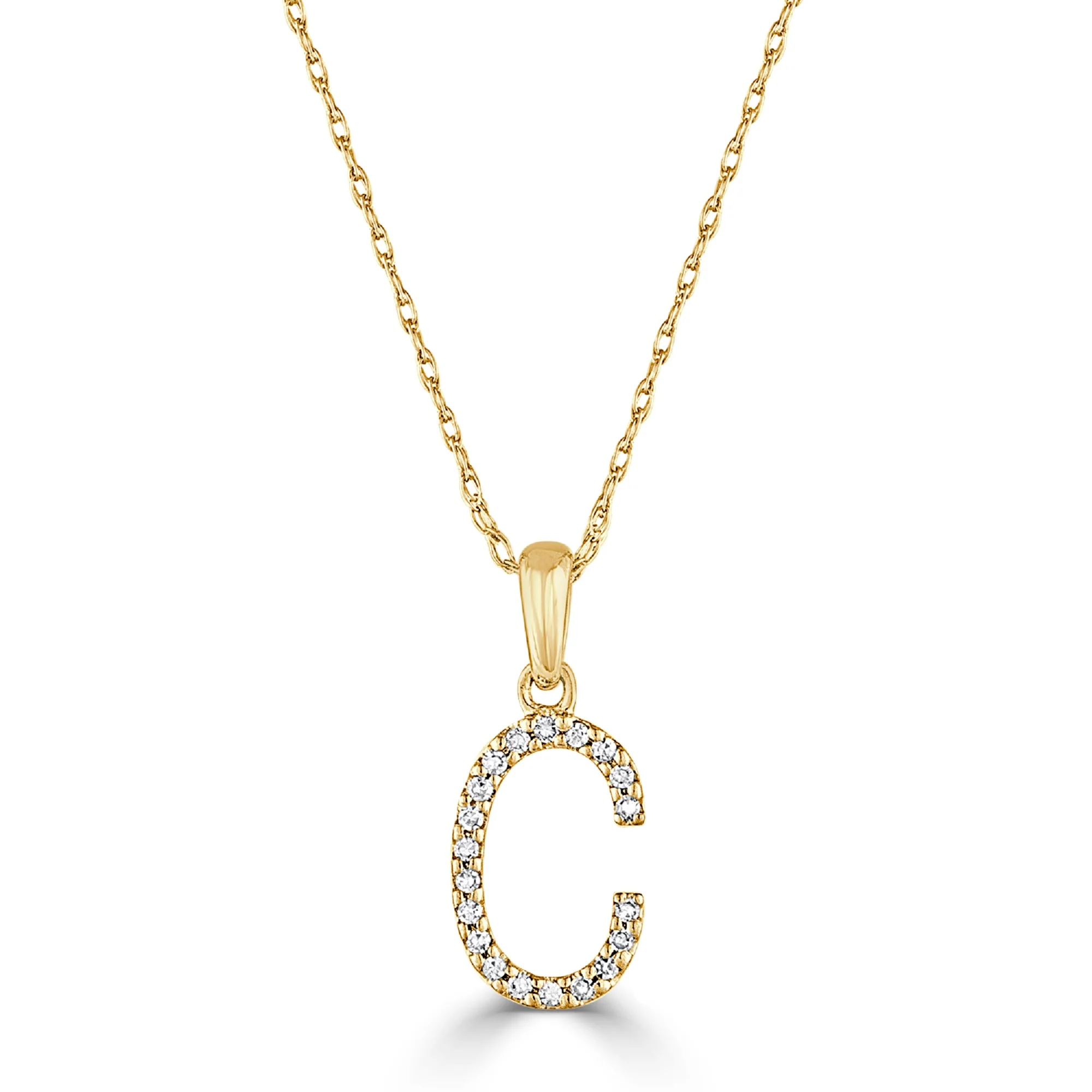 Sabrina Designs 14K Gold 0.06ctw Diamond Initial Pendant with Chain - Image 3