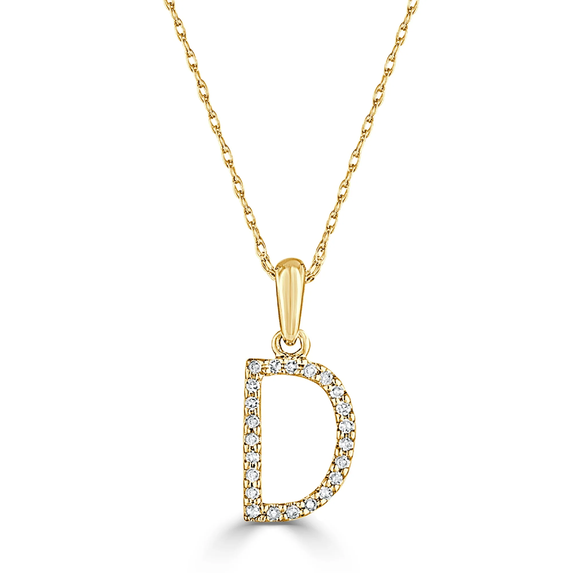 Sabrina Designs 14K Gold 0.06ctw Diamond Initial Pendant with Chain - Image 4