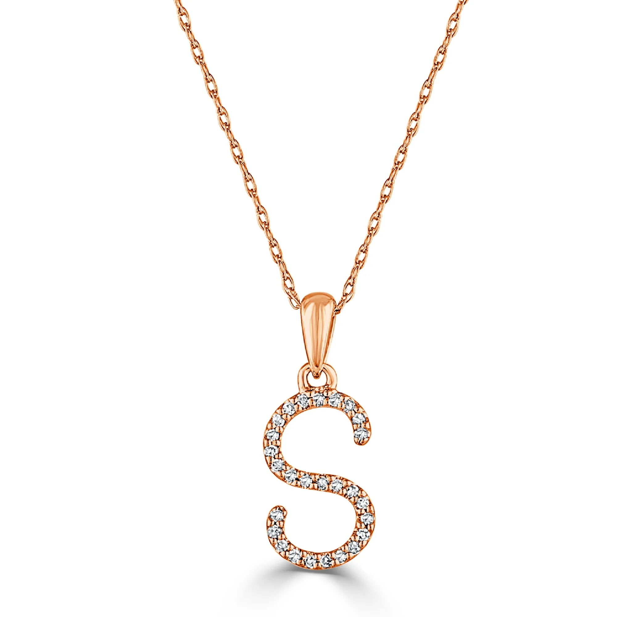 Sabrina Designs 14K Gold 0.06ctw Diamond Initial Pendant with Chain - Image 70