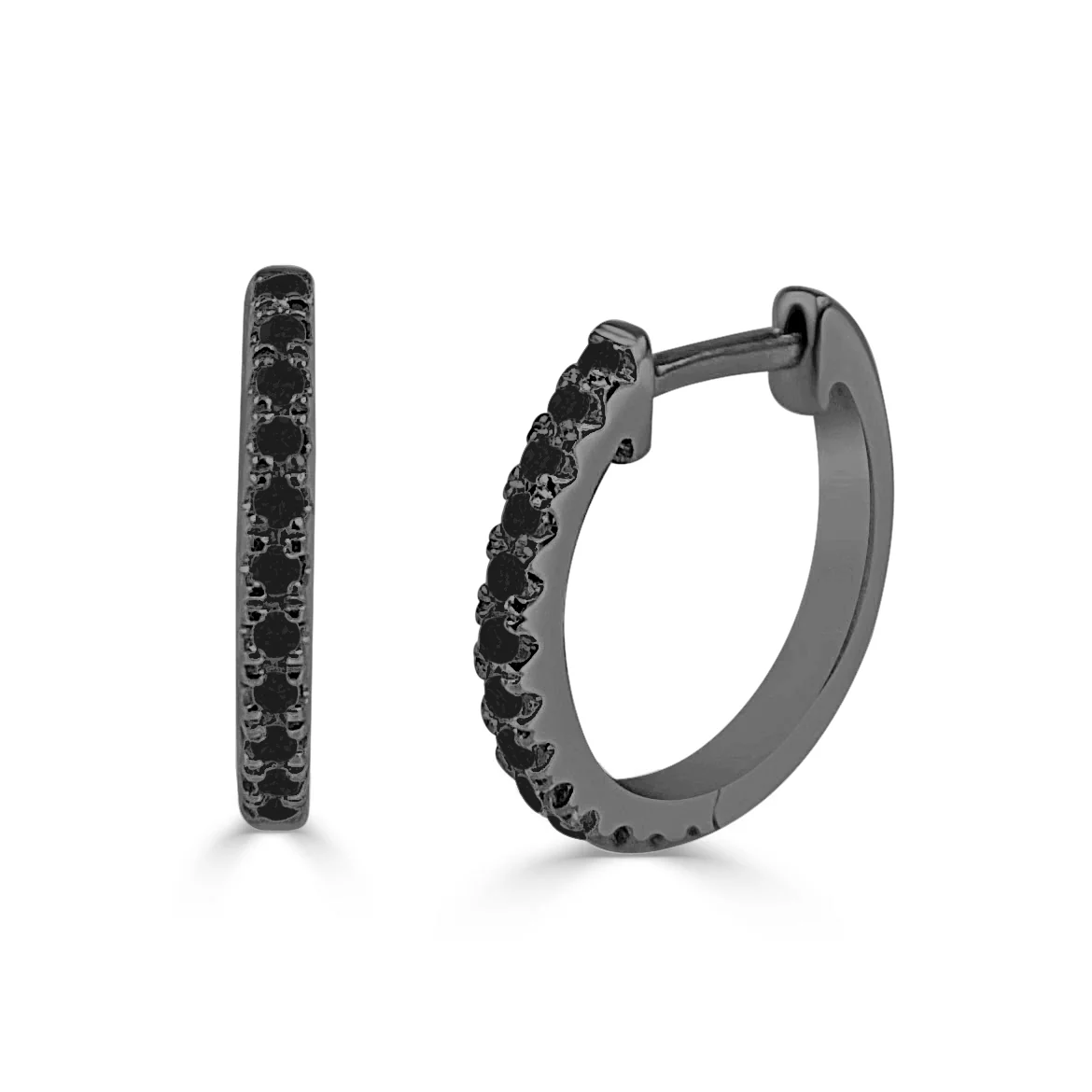 Sabrina Designs 14K Gold 0.08ctw Diamond Huggie Hoop Earrings - Image 4